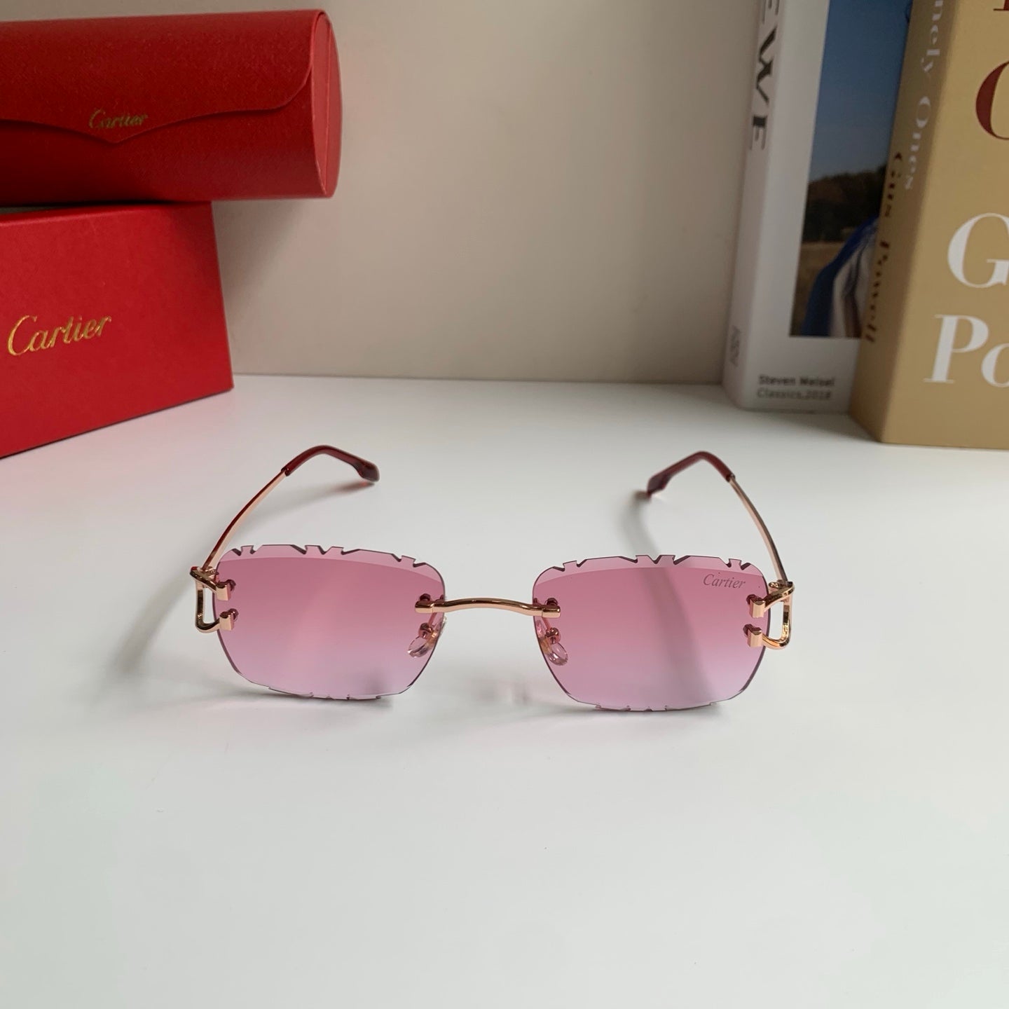 Cartier Lightweight Rimless Silver Lens Sunglasses for Men & Women - 432373 - detail image 5