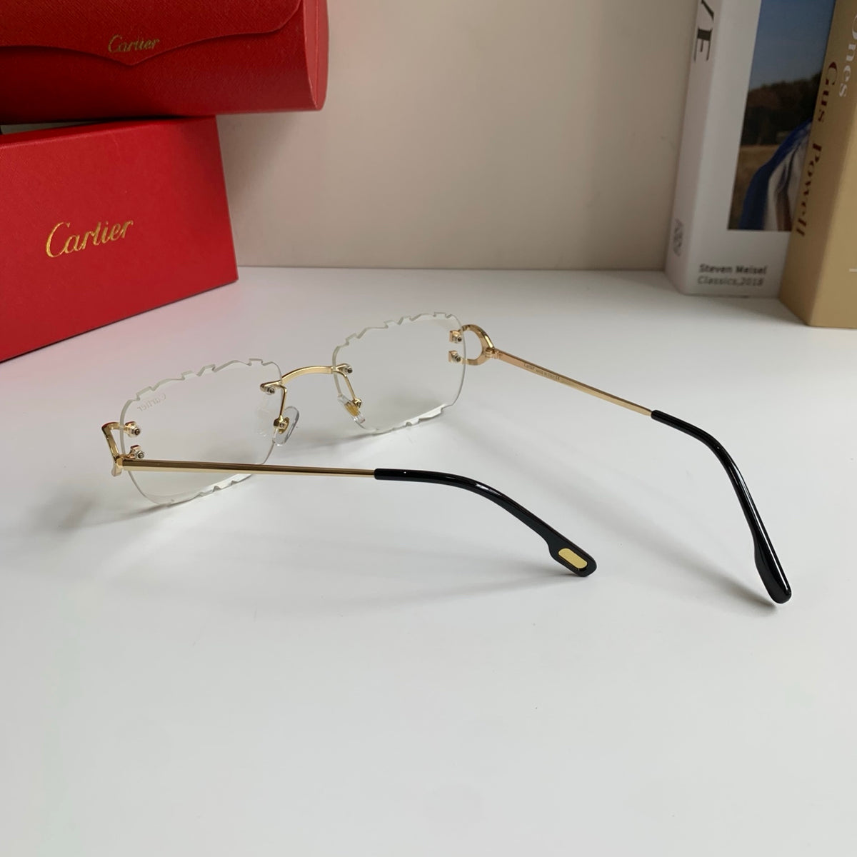 Cartier Lightweight Rimless Silver Lens Sunglasses for Men & Women - 432374 - detail image 6