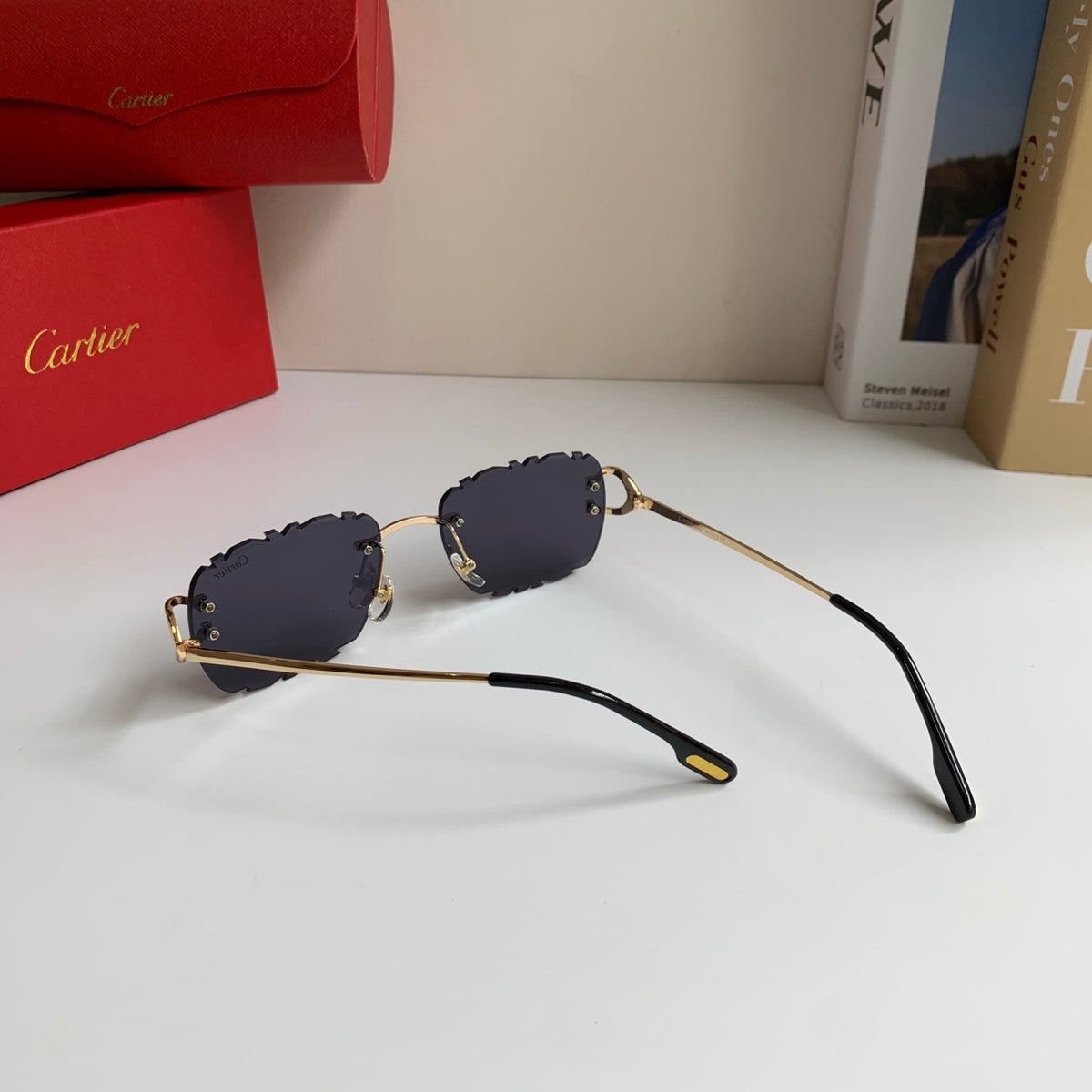 Cartier Lightweight Rimless Silver Lens Sunglasses for Men & Women - 432377 - detail image 8