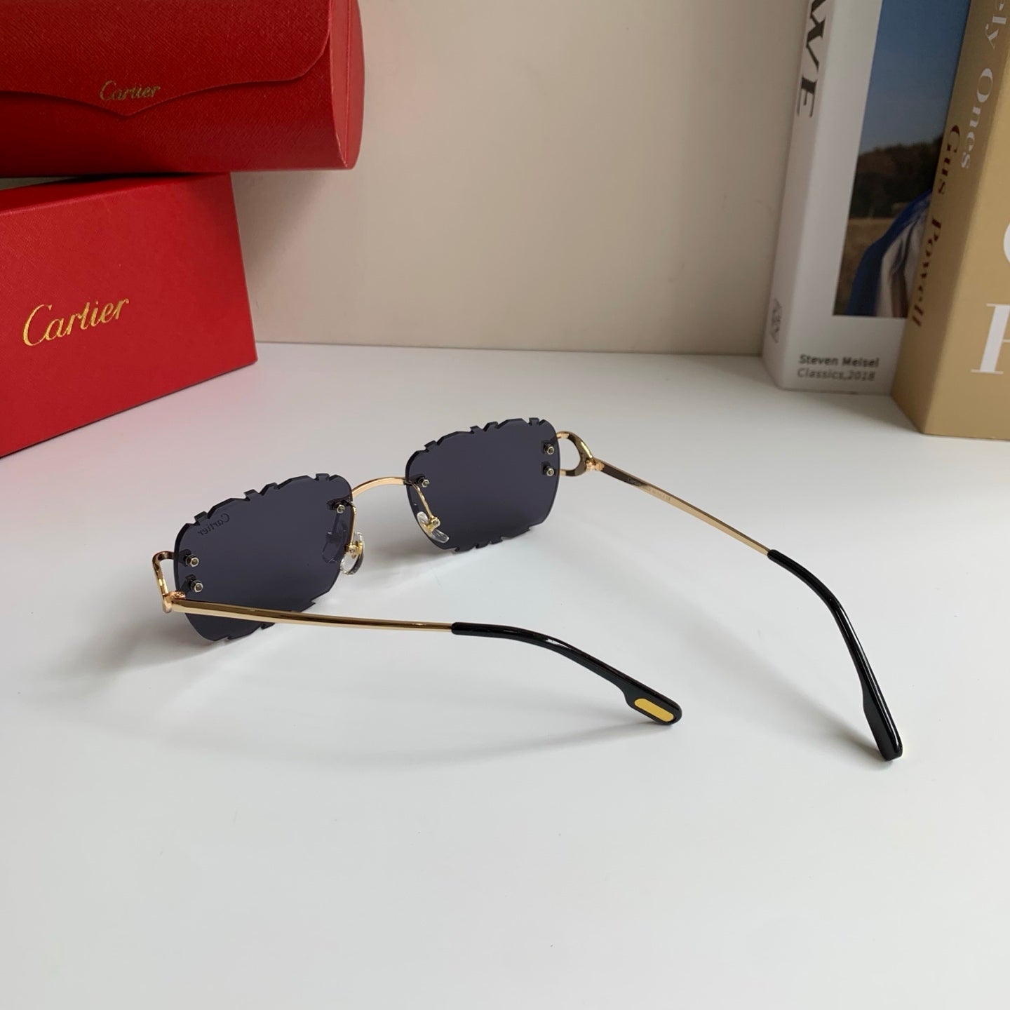 Cartier Lightweight Rimless Silver Lens Sunglasses for Men & Women - 432377 - detail image 8