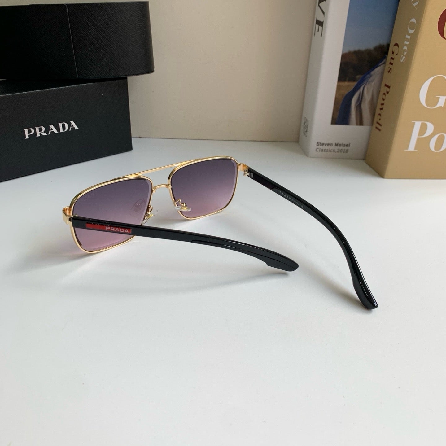 Prada Metal Square Silver Lens Sunglasses for Men & Women - 449401 - detail image 6
