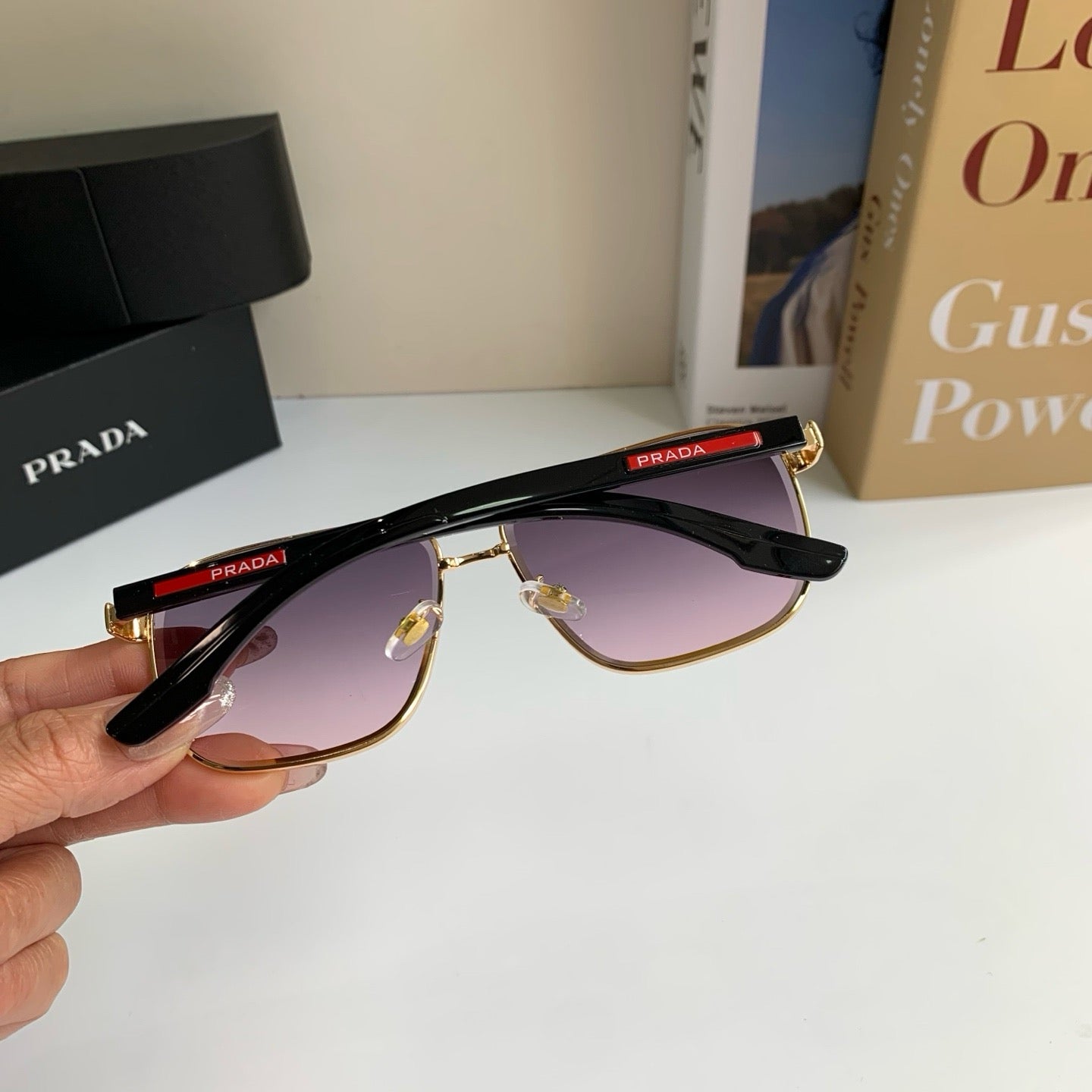 Prada Metal Square Silver Lens Sunglasses for Men & Women - 449401 - detail image 8