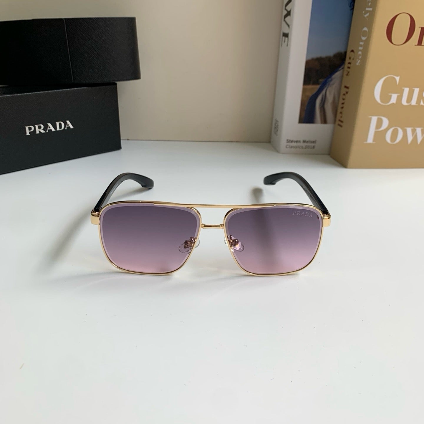Prada Metal Square Silver Lens Sunglasses for Men & Women - 449401 - detail image 4