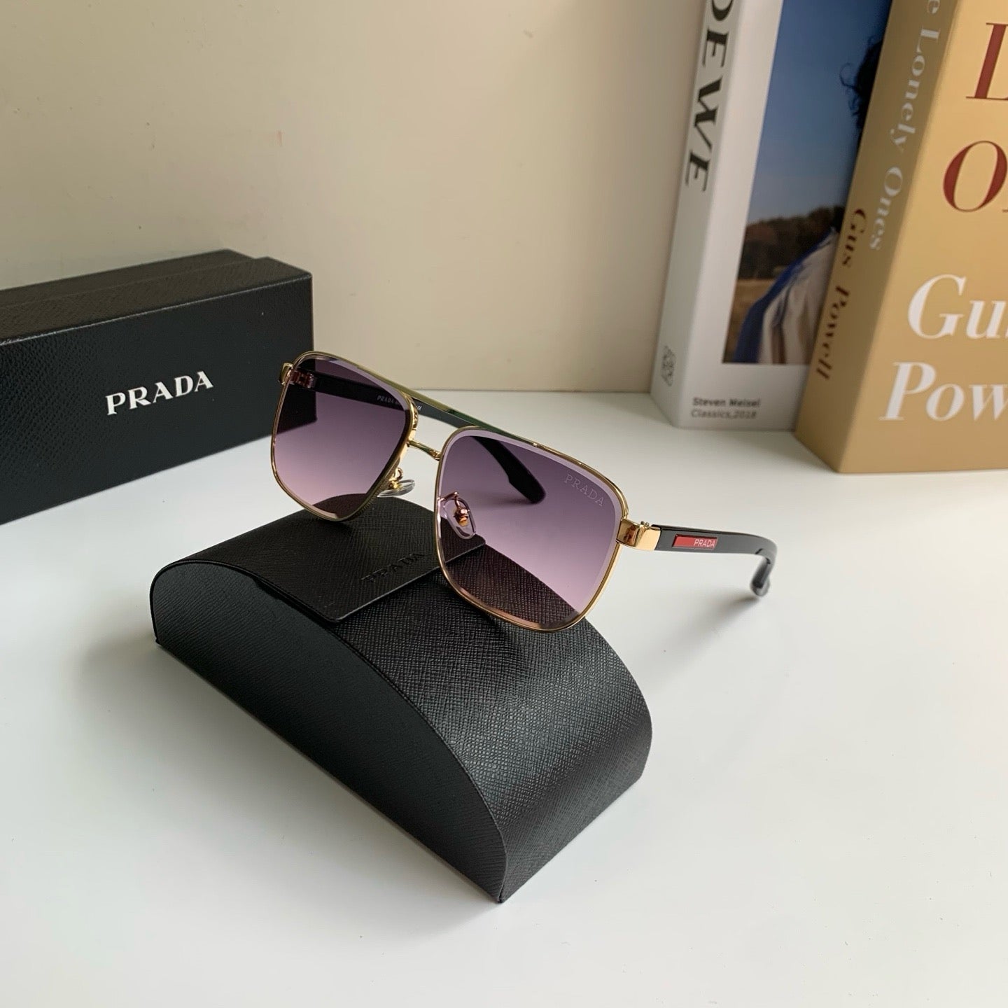 Prada Metal Square Silver Lens Sunglasses for Men & Women - 449401 - detail image 5