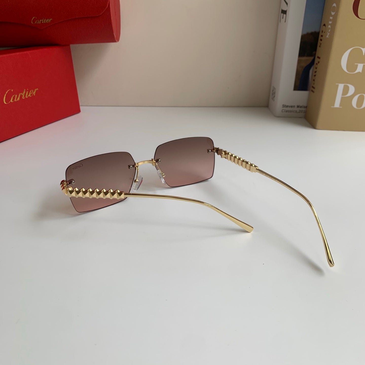Cartier Lightweight Rimless Silver Lens Sunglasses for Men & Women - 372266 - detail image 7