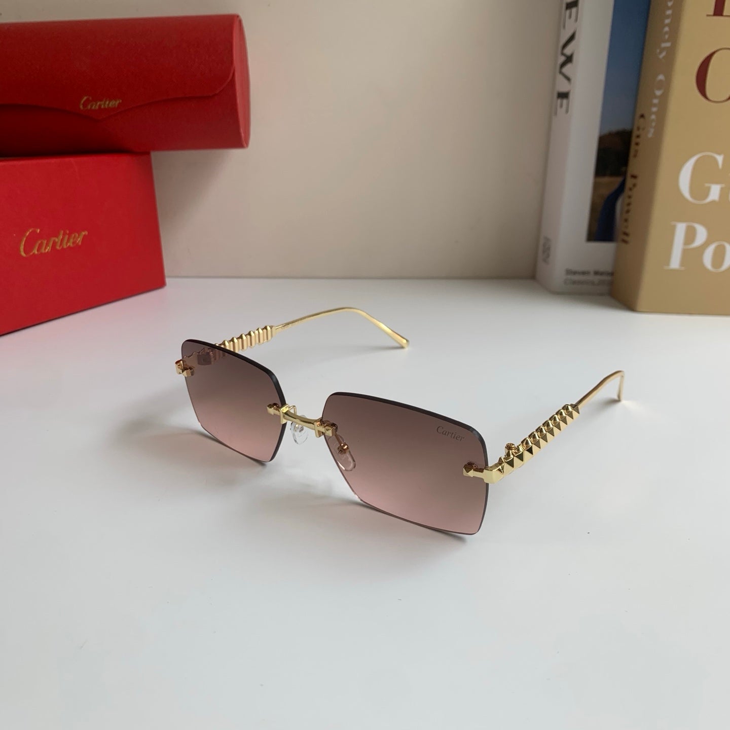 Cartier Lightweight Rimless Silver Lens Sunglasses for Men & Women - 372266 - detail image 2