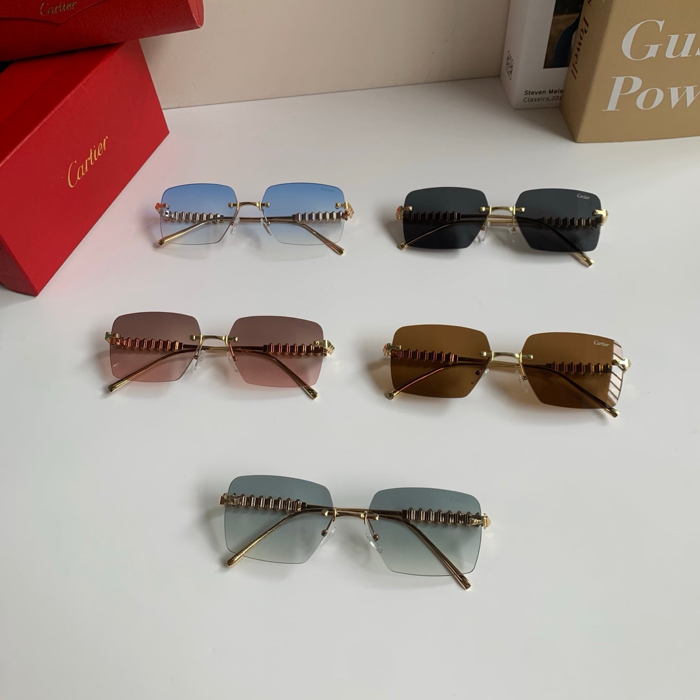 Cartier Lightweight Rimless Silver Lens Sunglasses for Men & Women - 372266 - detail image 9