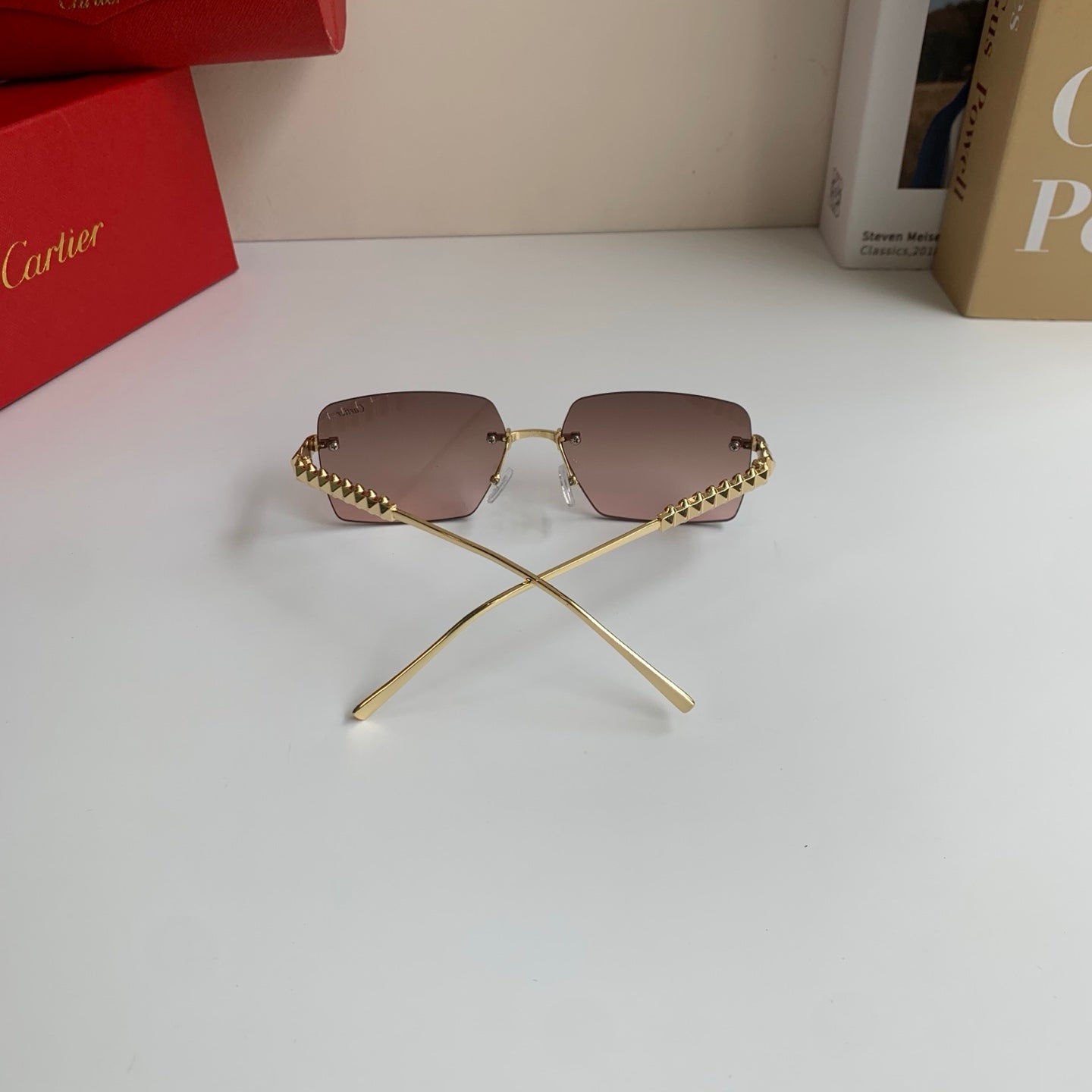 Cartier Lightweight Rimless Silver Lens Sunglasses for Men & Women - 372266 - detail image 8