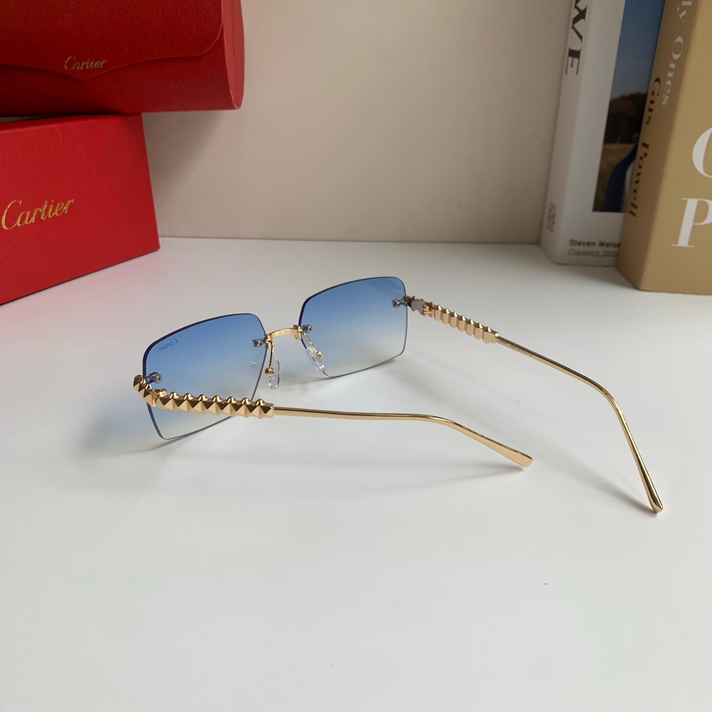 Cartier Lightweight Rimless Silver Lens Sunglasses for Men & Women - 372267 - detail image 6