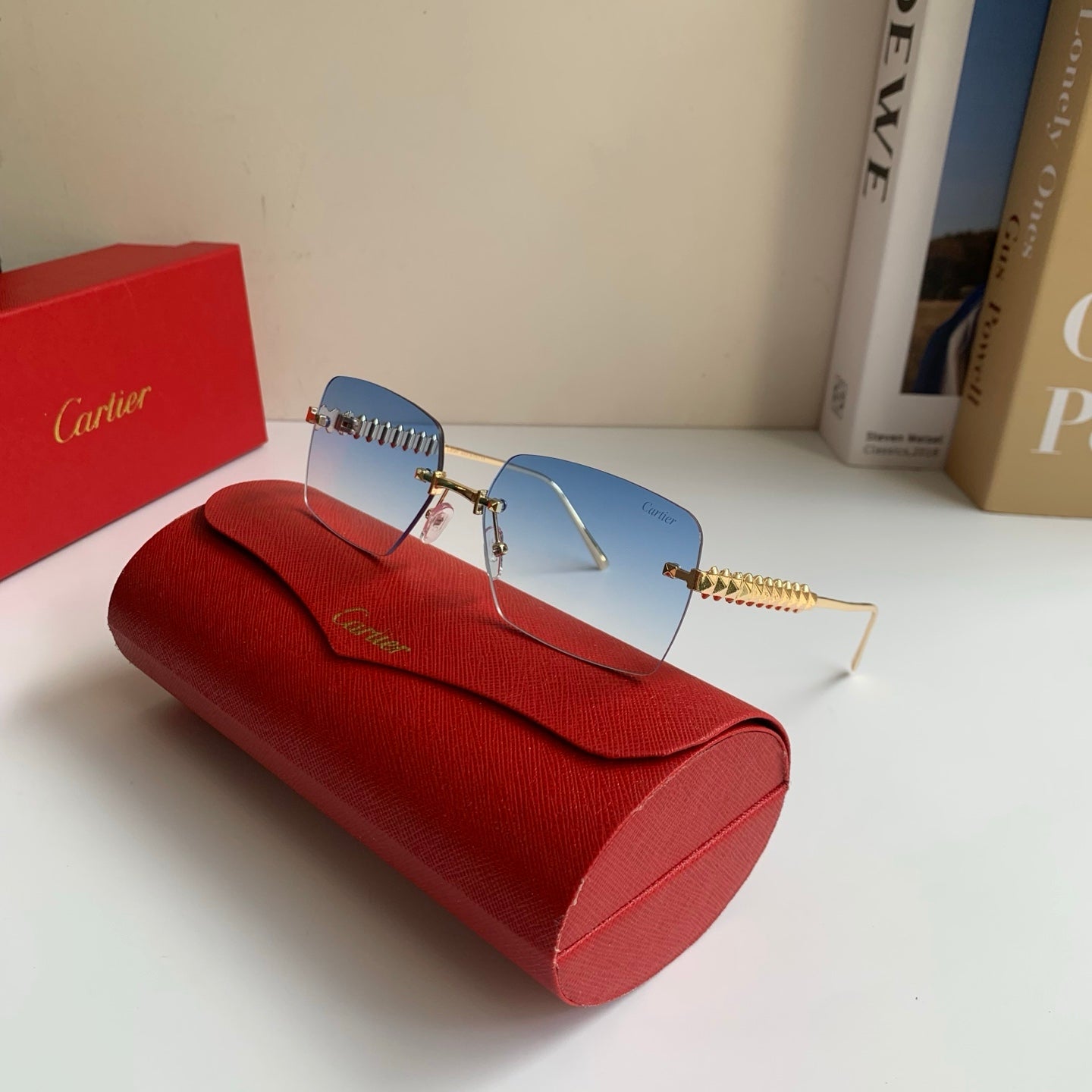 Cartier Lightweight Rimless Silver Lens Sunglasses for Men & Women - 372267 - detail image 4