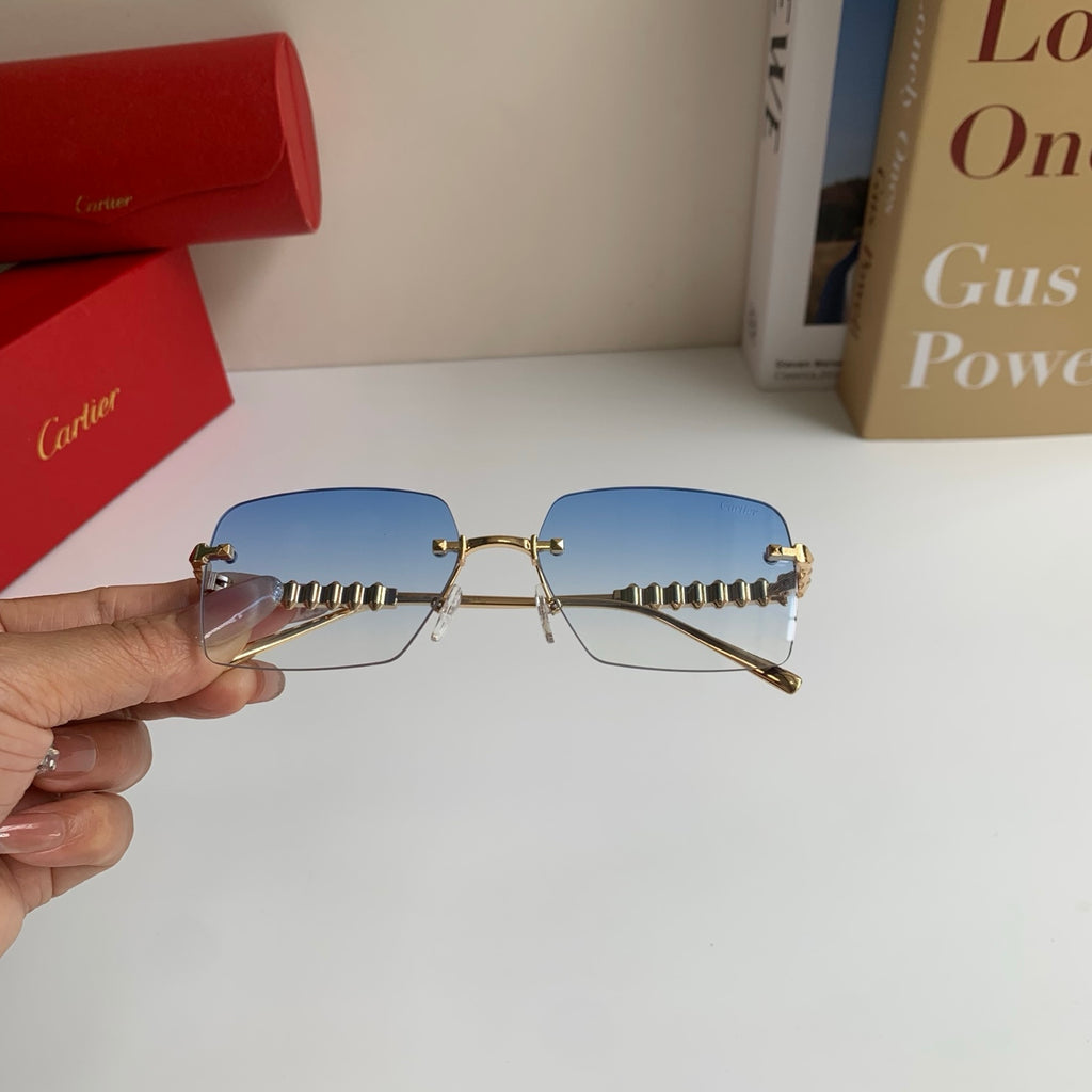 Cartier Lightweight Rimless Silver Lens Sunglasses for Men & Women - 372267 - detail image 3