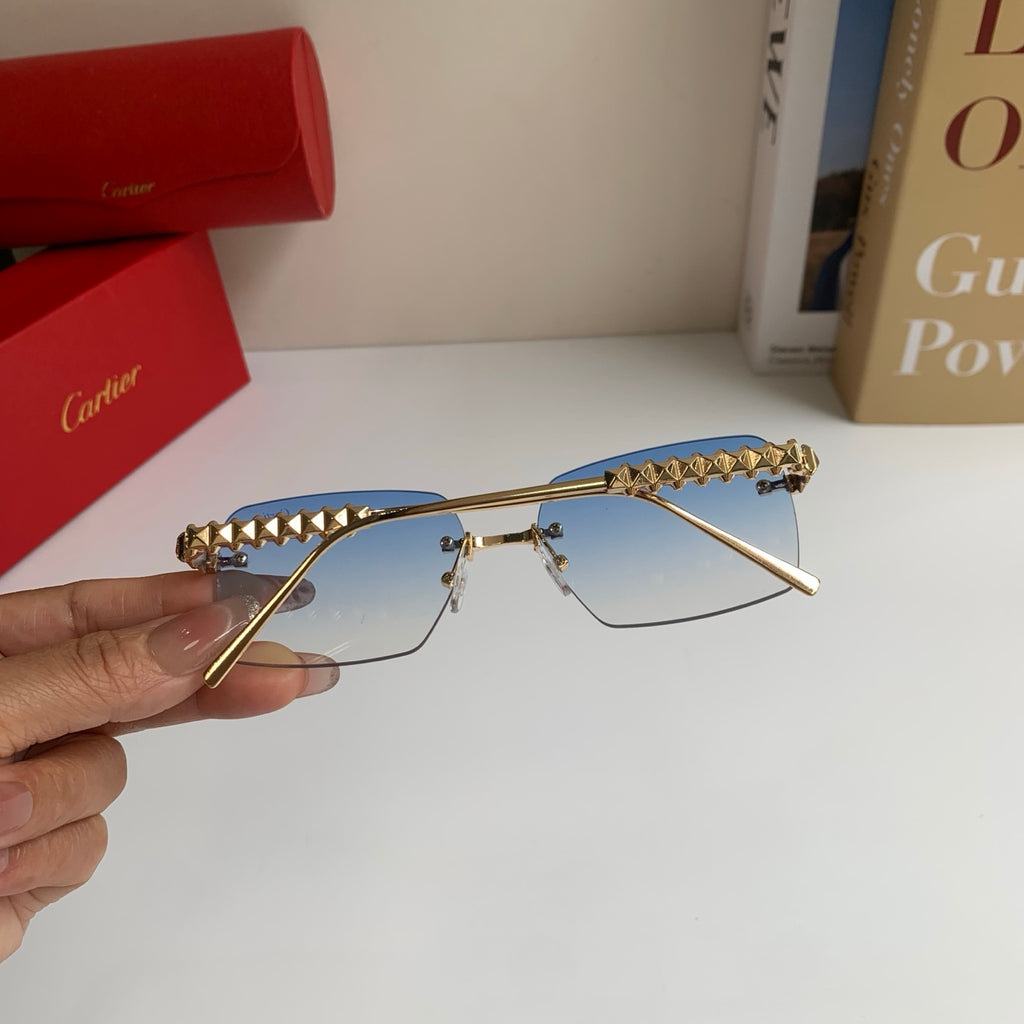 Cartier Lightweight Rimless Silver Lens Sunglasses for Men & Women - 372267 - detail image 7