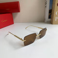 Cartier Lightweight Rimless Brown Lens Sunglasses for Men & Women - 372268