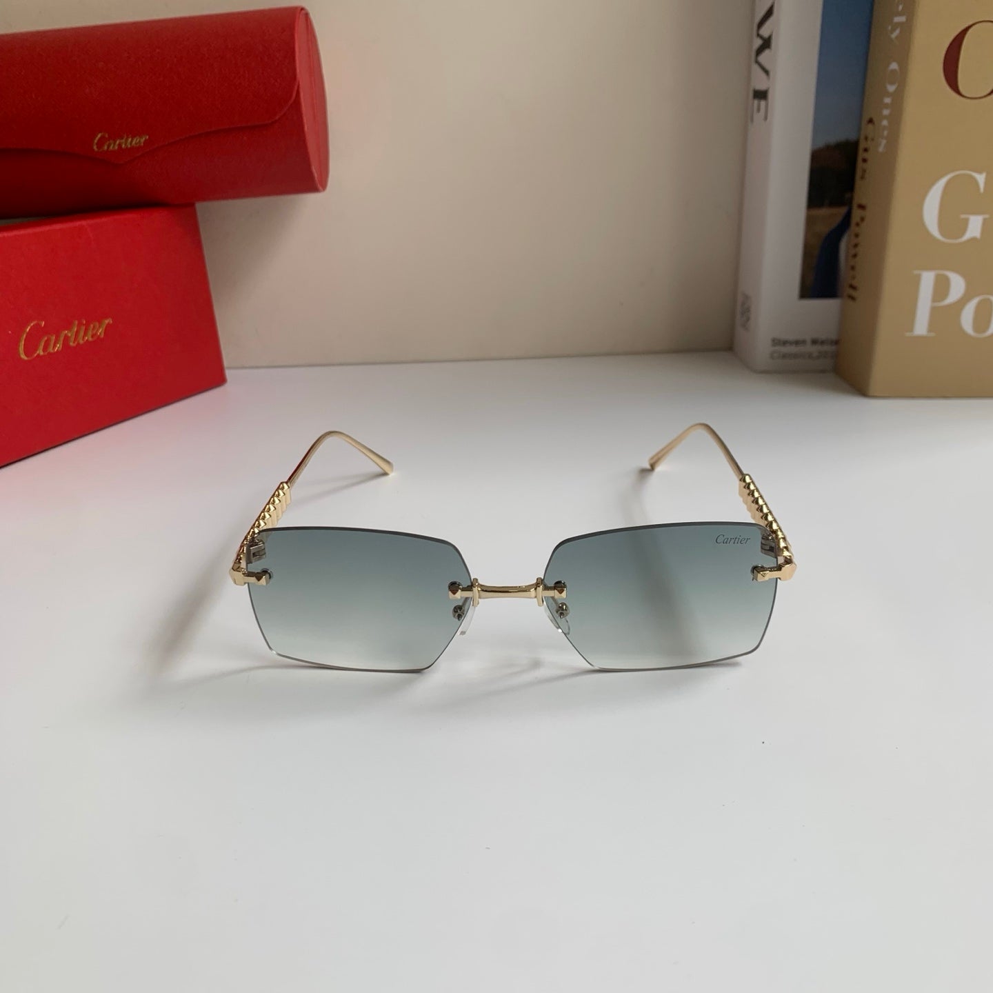 Cartier Lightweight Rimless Silver Lens Sunglasses for Men & Women - 372269 - detail image 3