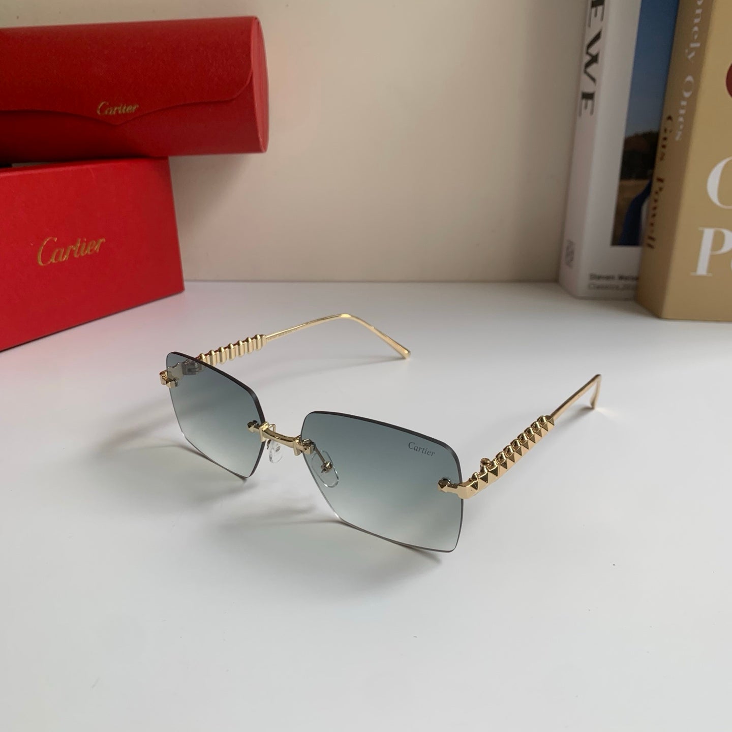 Cartier Lightweight Rimless Silver Lens Sunglasses for Men & Women - 372269 - detail image 2