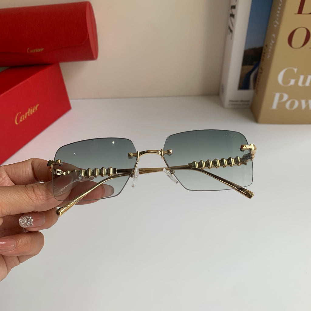 Cartier Lightweight Rimless Silver Lens Sunglasses for Men & Women - 372269 - detail image 4