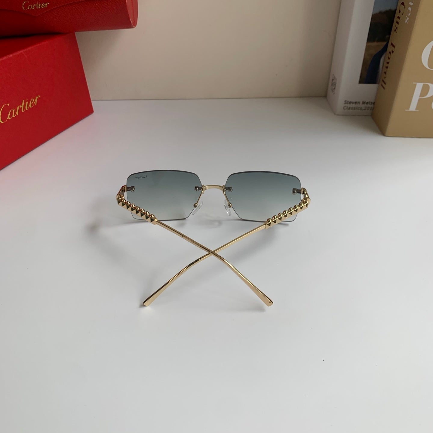 Cartier Lightweight Rimless Silver Lens Sunglasses for Men & Women - 372269 - detail image 8