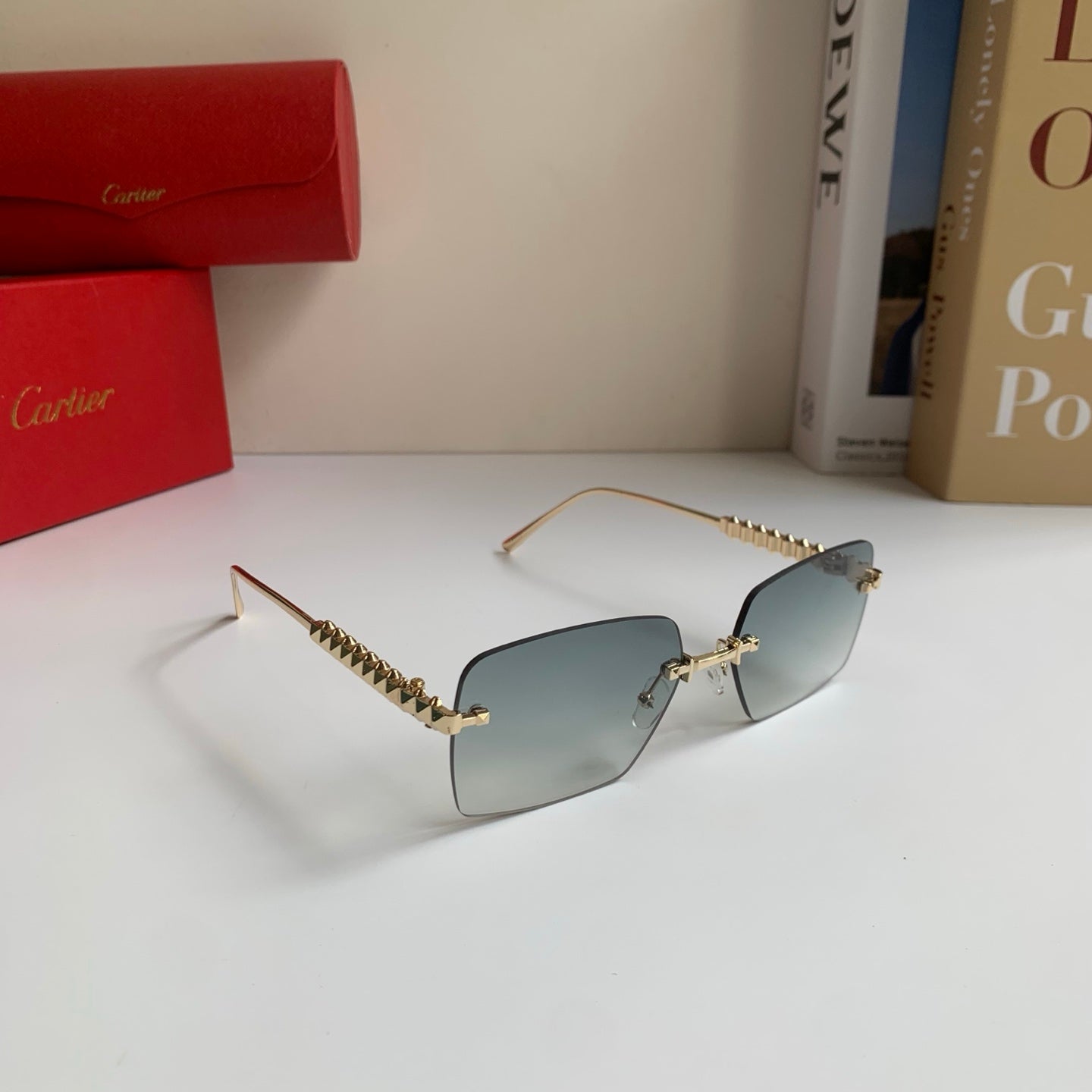 Cartier Lightweight Rimless Silver Lens Sunglasses for Men & Women - 372269