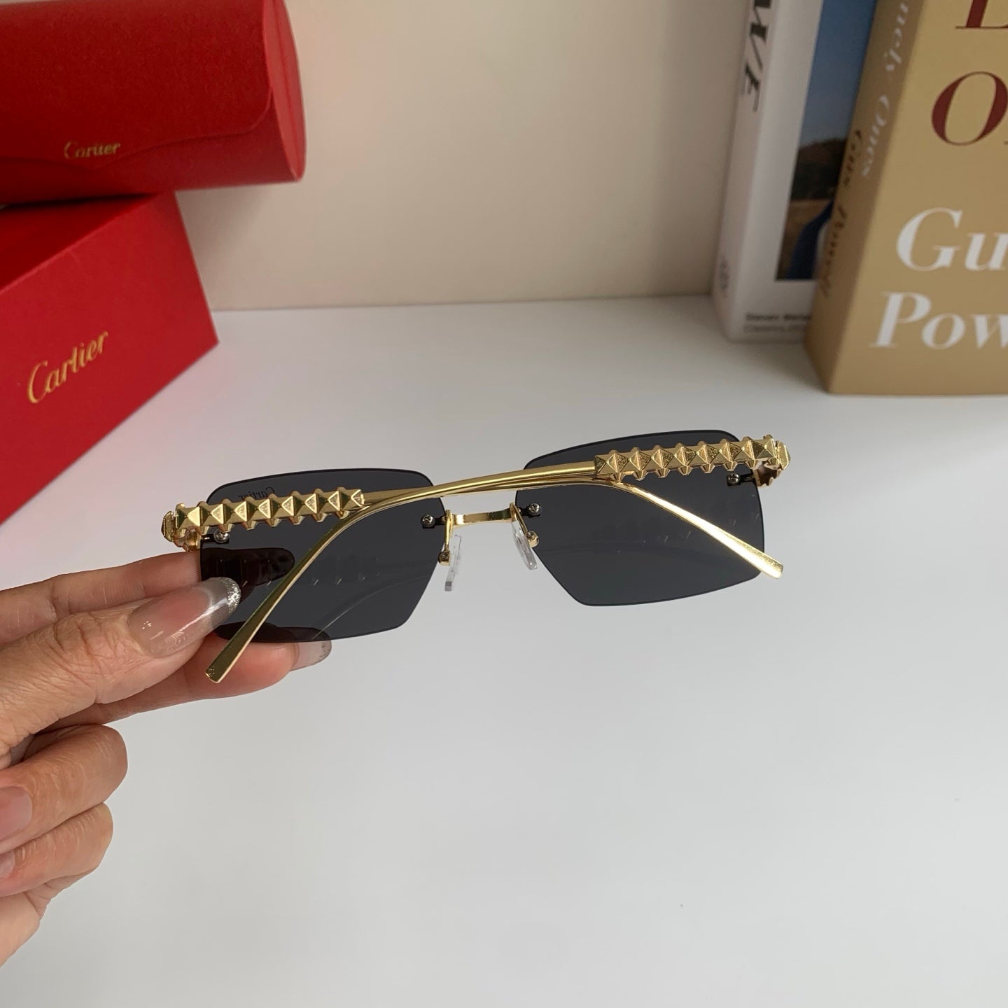 Cartier Lightweight Rimless Silver Lens Sunglasses for Men & Women - 372270 - detail image 7