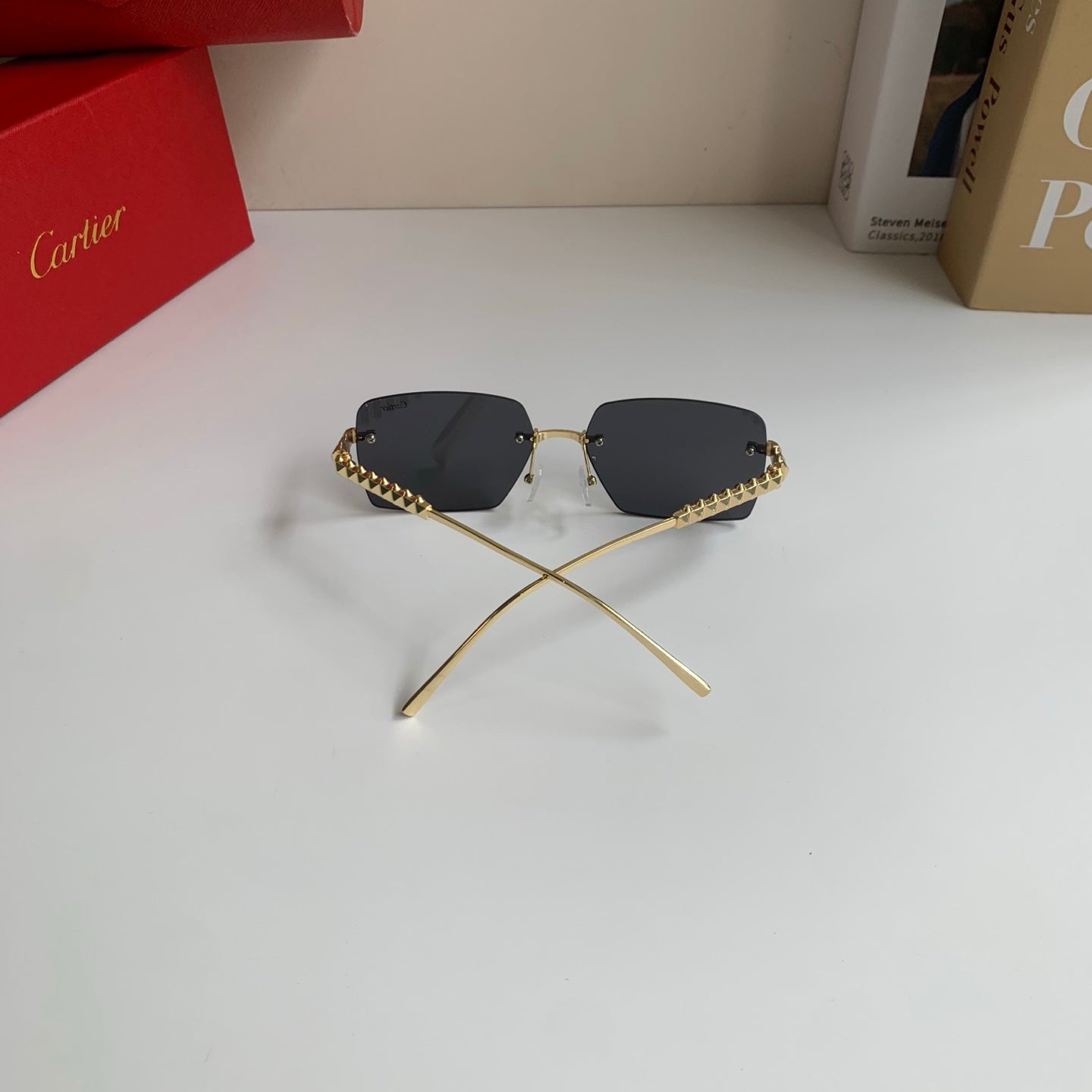 Cartier Lightweight Rimless Silver Lens Sunglasses for Men & Women - 372270 - detail image 6