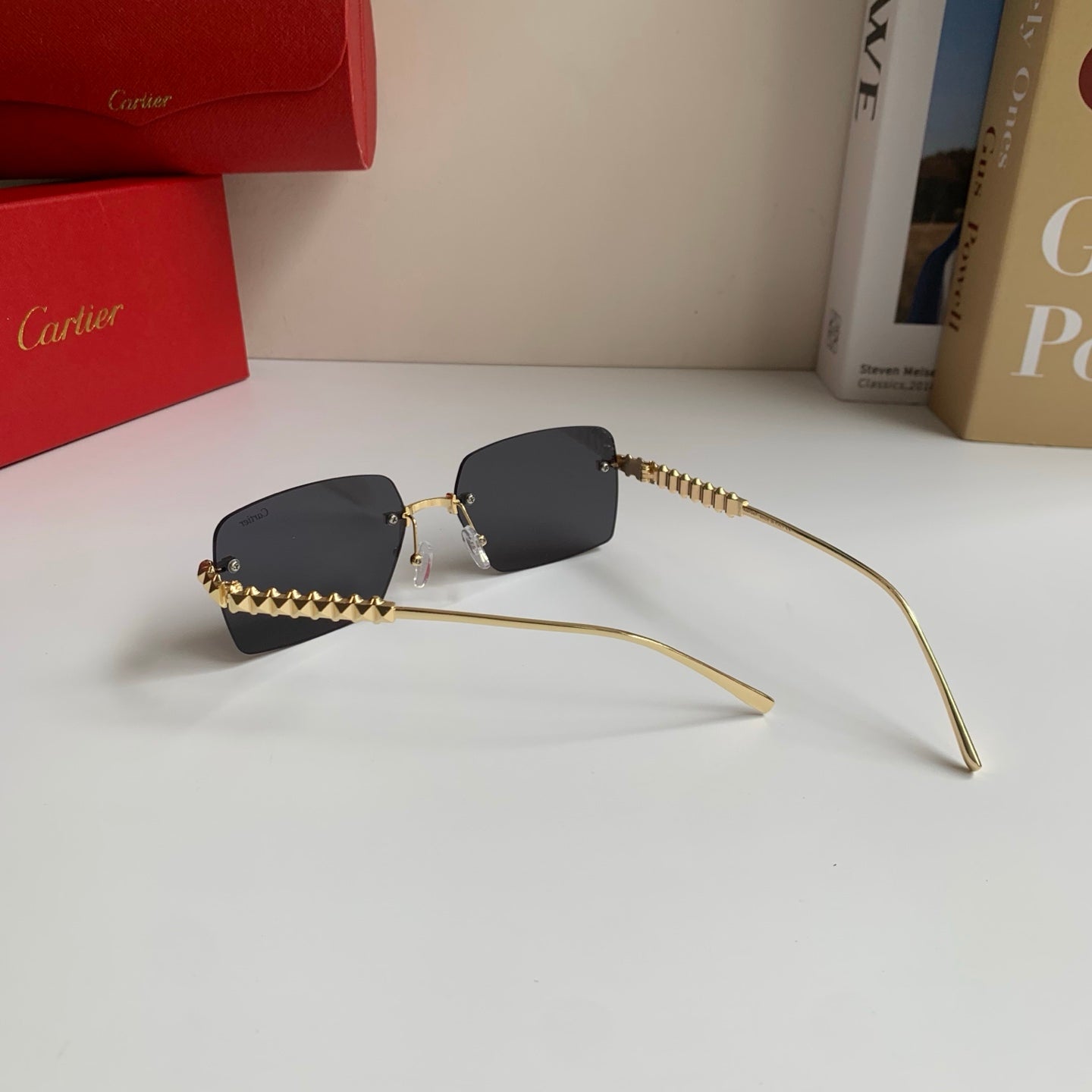 Cartier Lightweight Rimless Silver Lens Sunglasses for Men & Women - 372270 - detail image 8