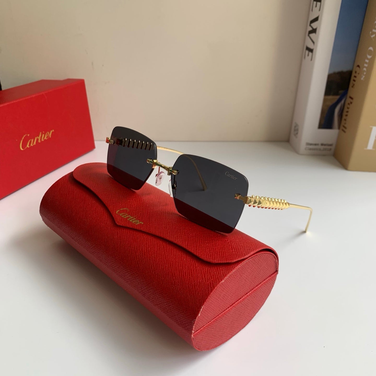 Cartier Lightweight Rimless Silver Lens Sunglasses for Men & Women - 449525 - detail image 4