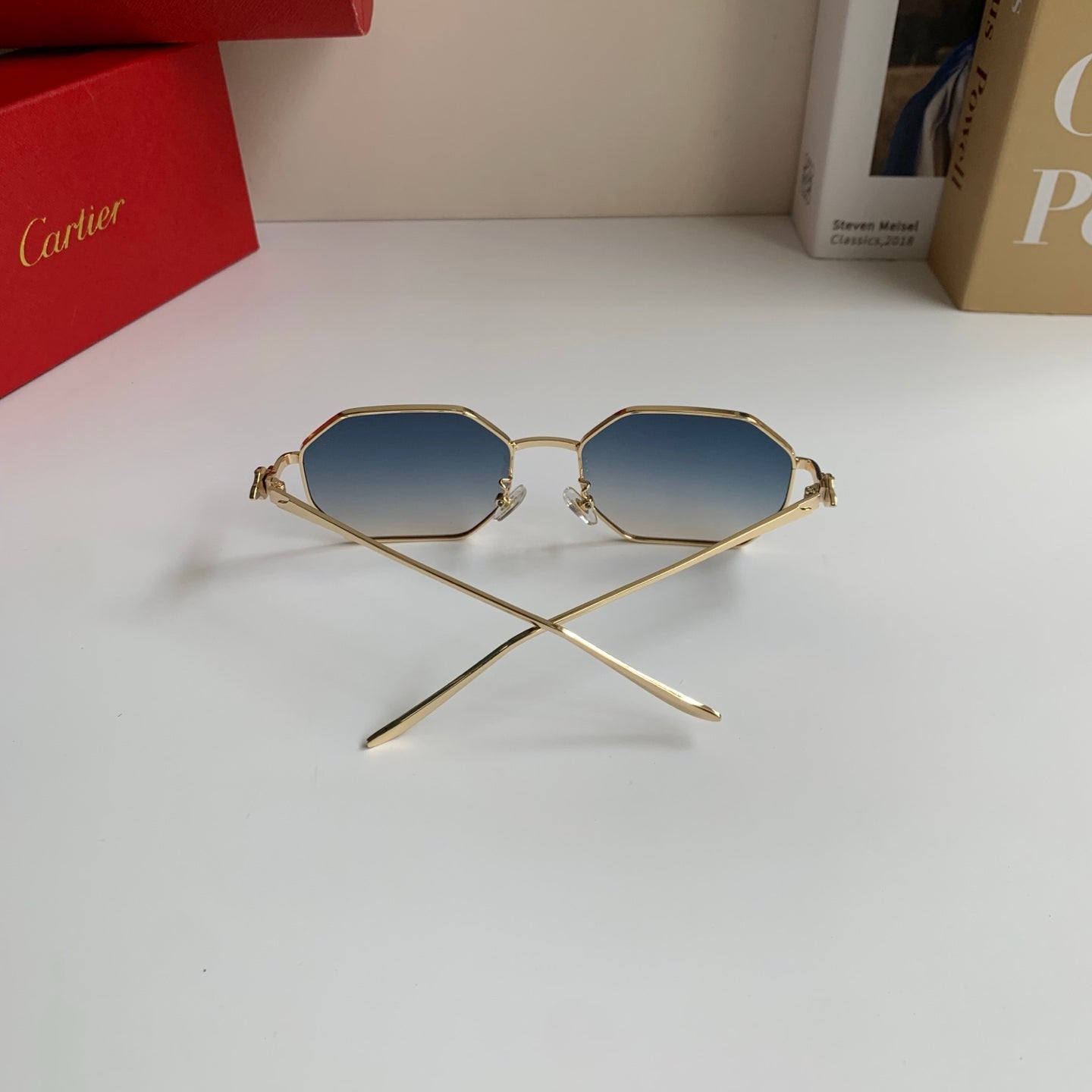 Cartier Metal Fashion Silver Lens Sunglasses for Men & Women - 372208 - detail image 8