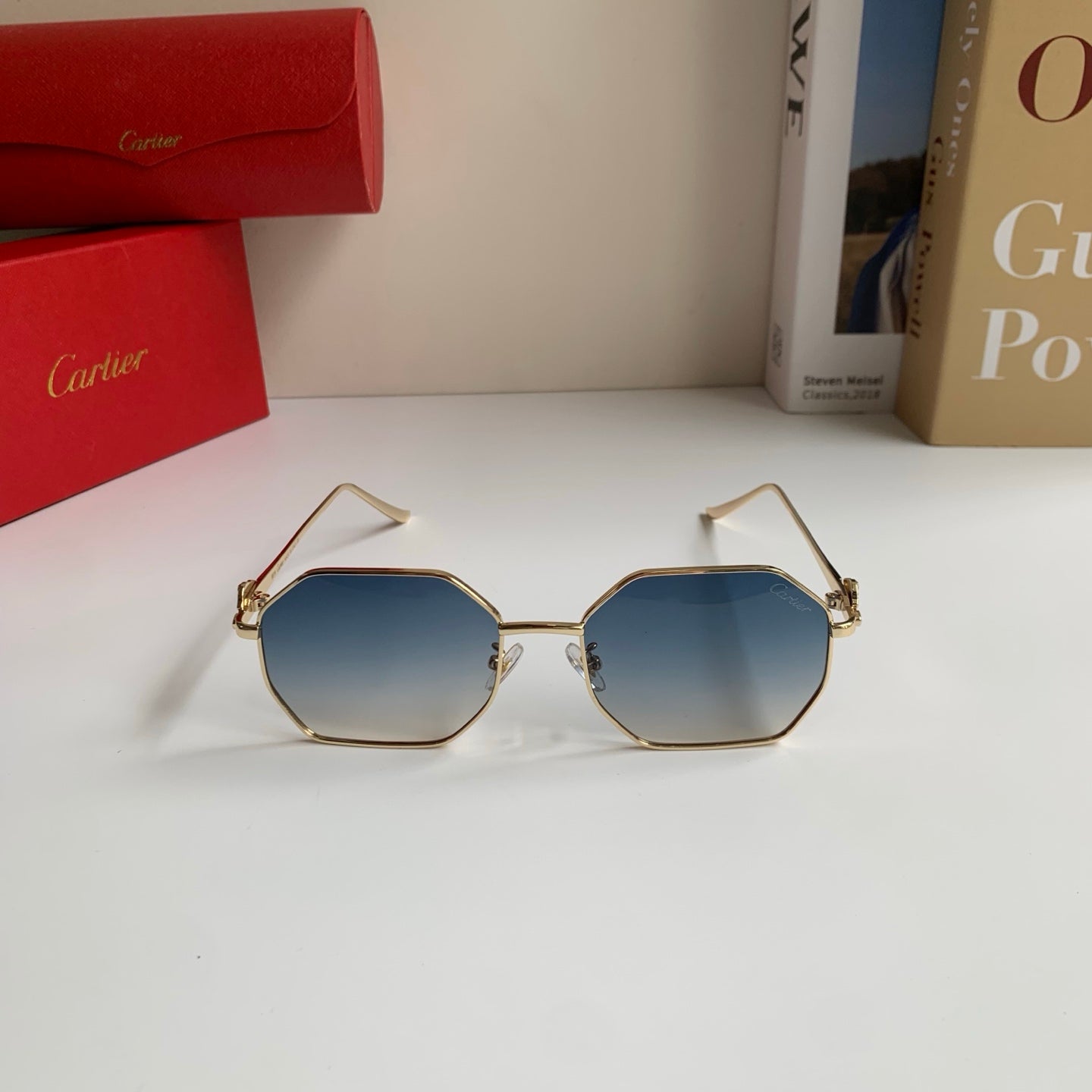 Cartier Metal Fashion Silver Lens Sunglasses for Men & Women - 372208 - detail image 3