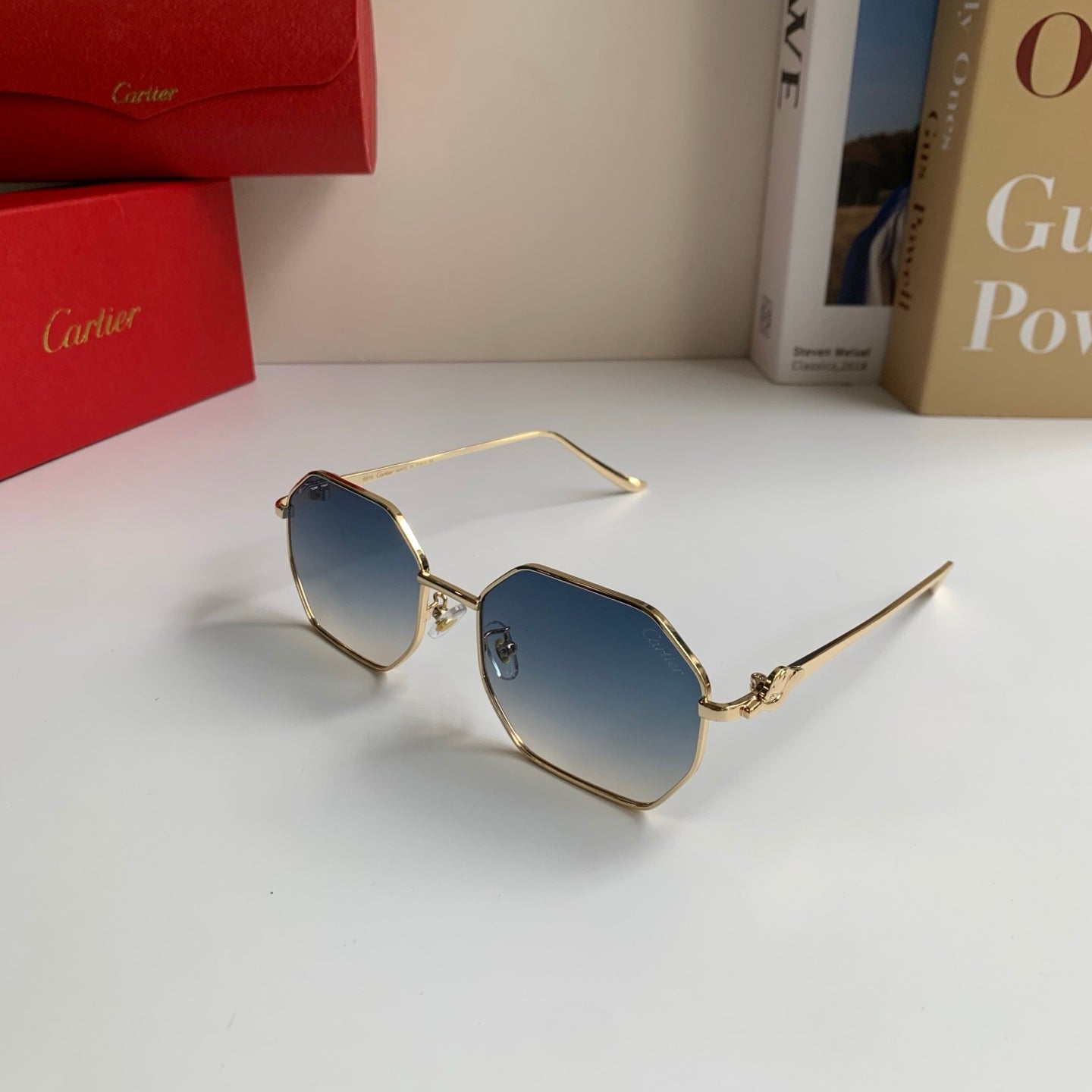 Cartier Metal Fashion Silver Lens Sunglasses for Men & Women - 372208 - detail image 2