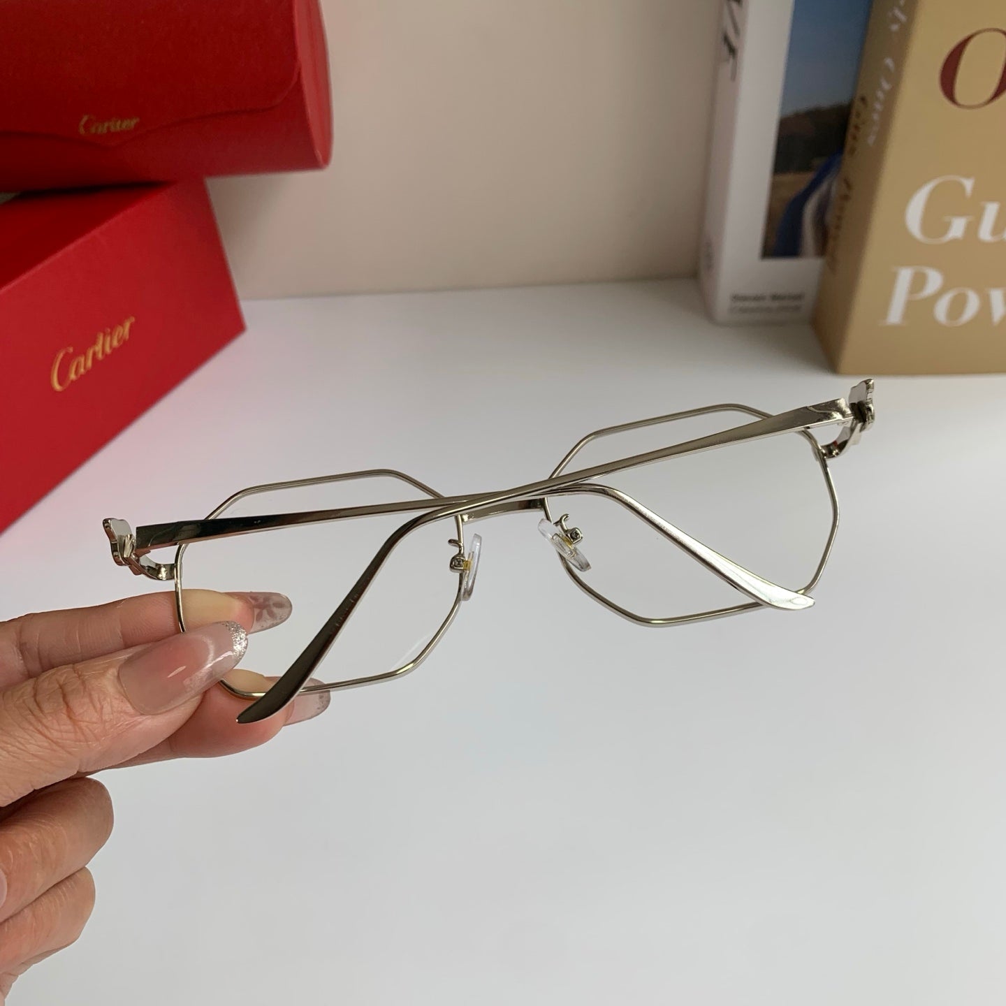 Cartier Metal Fashion Silver Lens Sunglasses for Men & Women - 372209 - detail image 6
