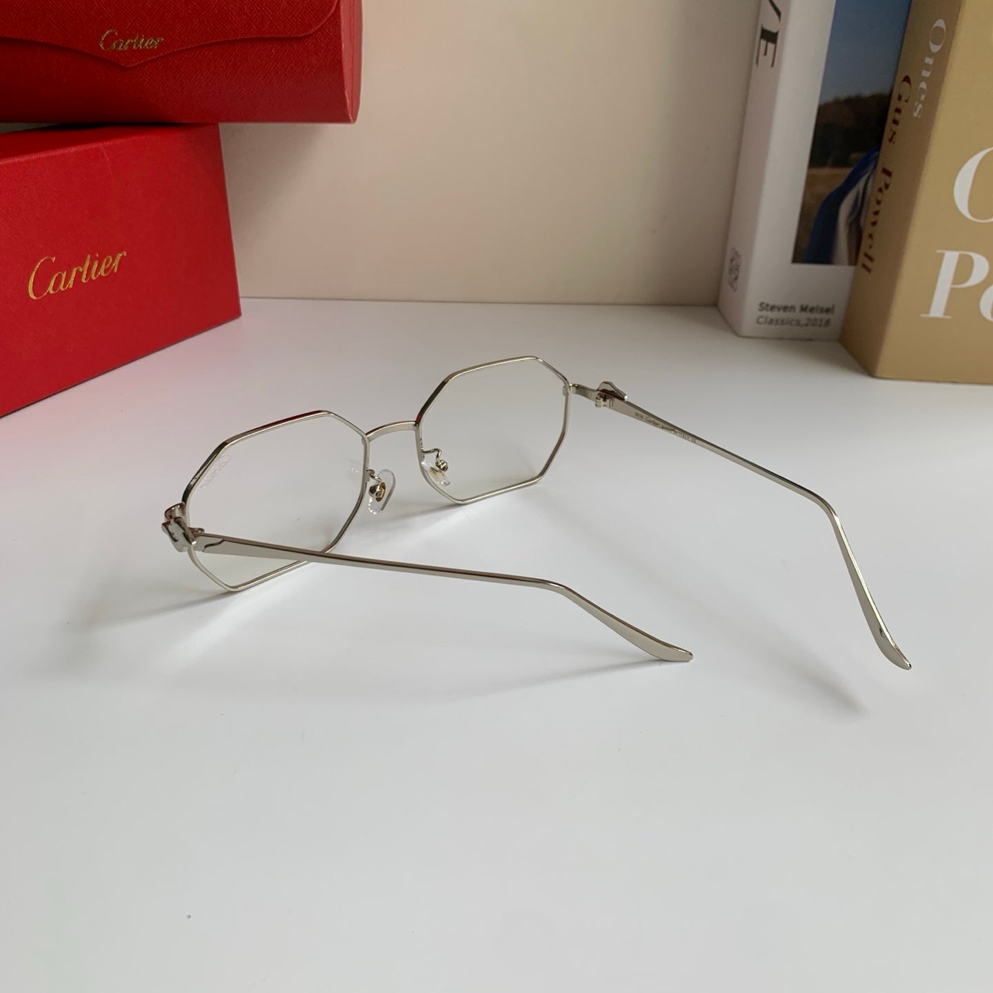 Cartier Metal Fashion Silver Lens Sunglasses for Men & Women - 372209 - detail image 8
