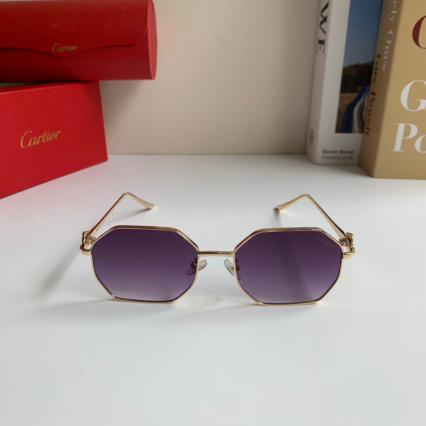 Cartier Metal Fashion Silver Lens Sunglasses for Men & Women - 372211 - detail image 5