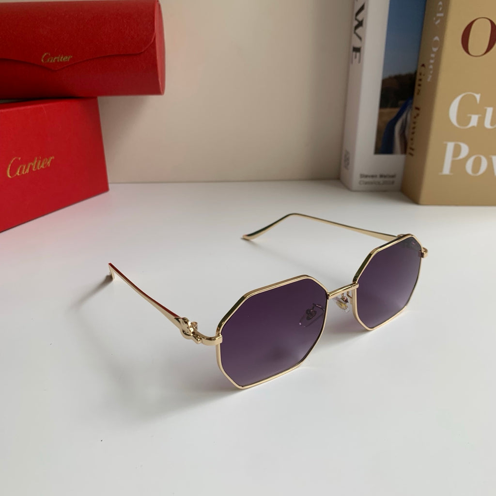 Cartier Metal Fashion Silver Lens Sunglasses for Men & Women - 372211