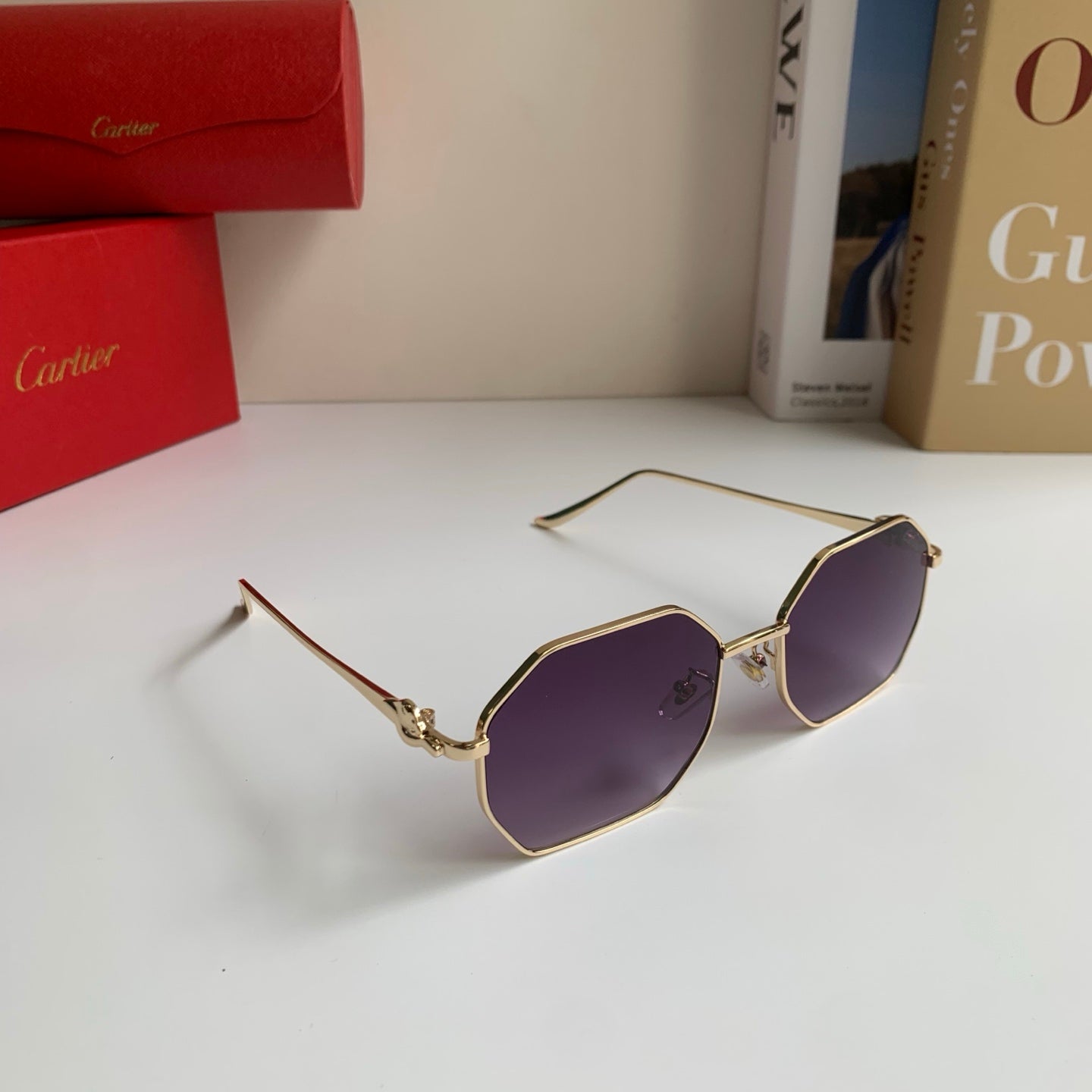 Cartier Metal Fashion Silver Lens Sunglasses for Men & Women - 372211