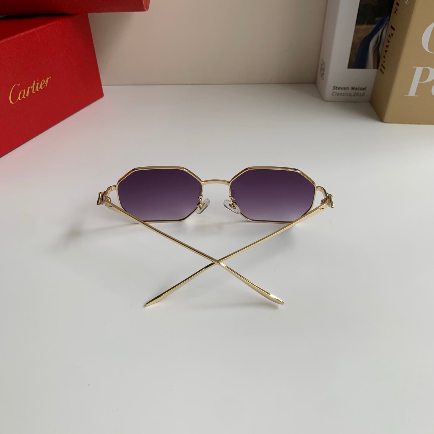 Cartier Metal Fashion Silver Lens Sunglasses for Men & Women - 372211 - detail image 8