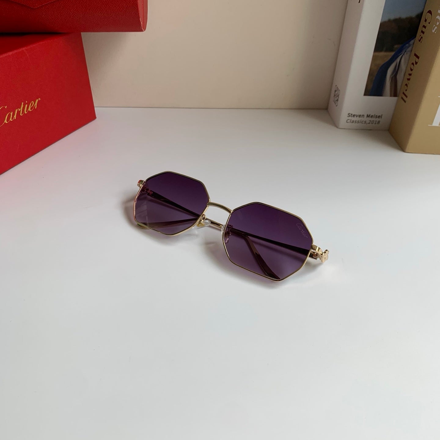 Cartier Metal Fashion Silver Lens Sunglasses for Men & Women - 372211 - detail image 3