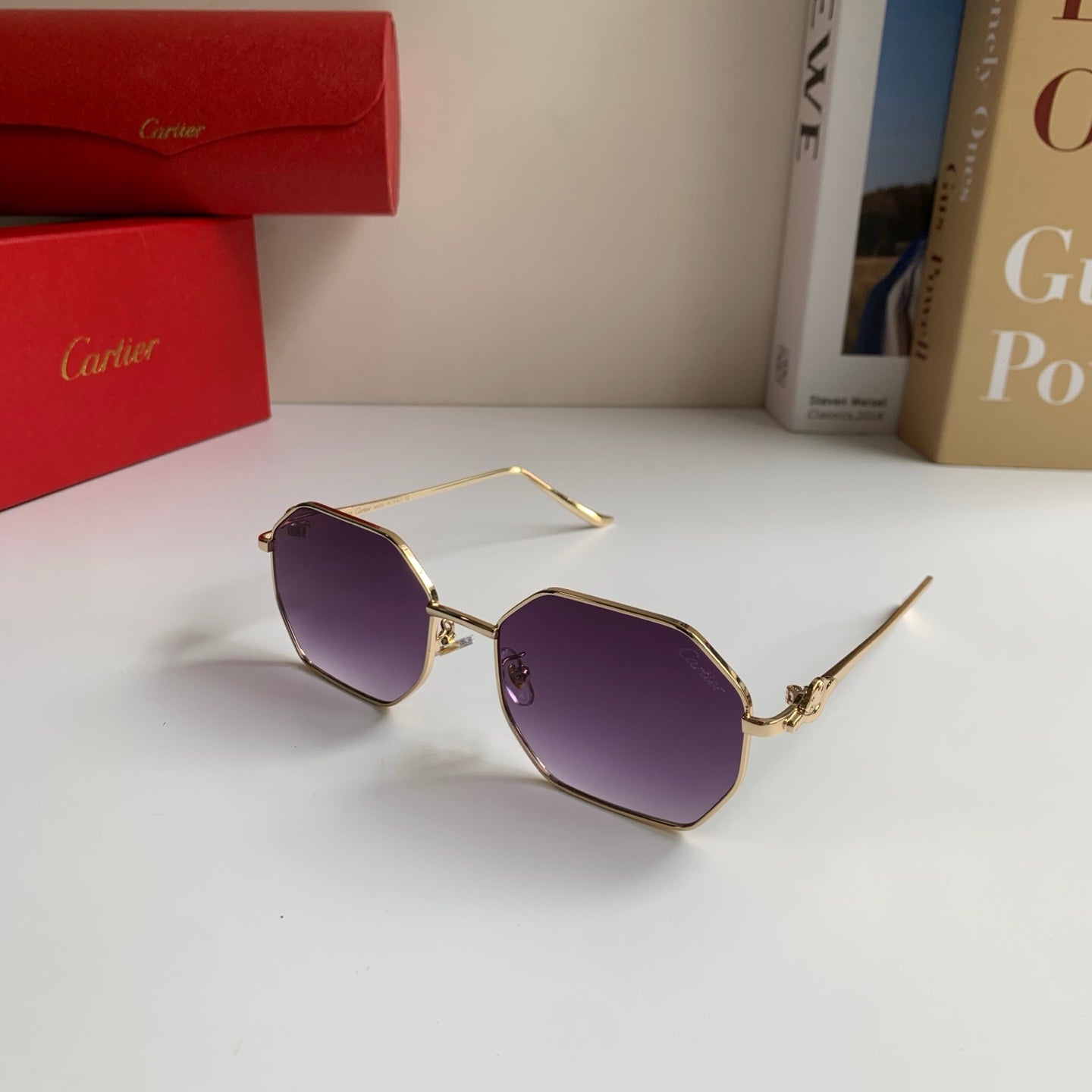 Cartier Metal Fashion Silver Lens Sunglasses for Men & Women - 372211 - detail image 2