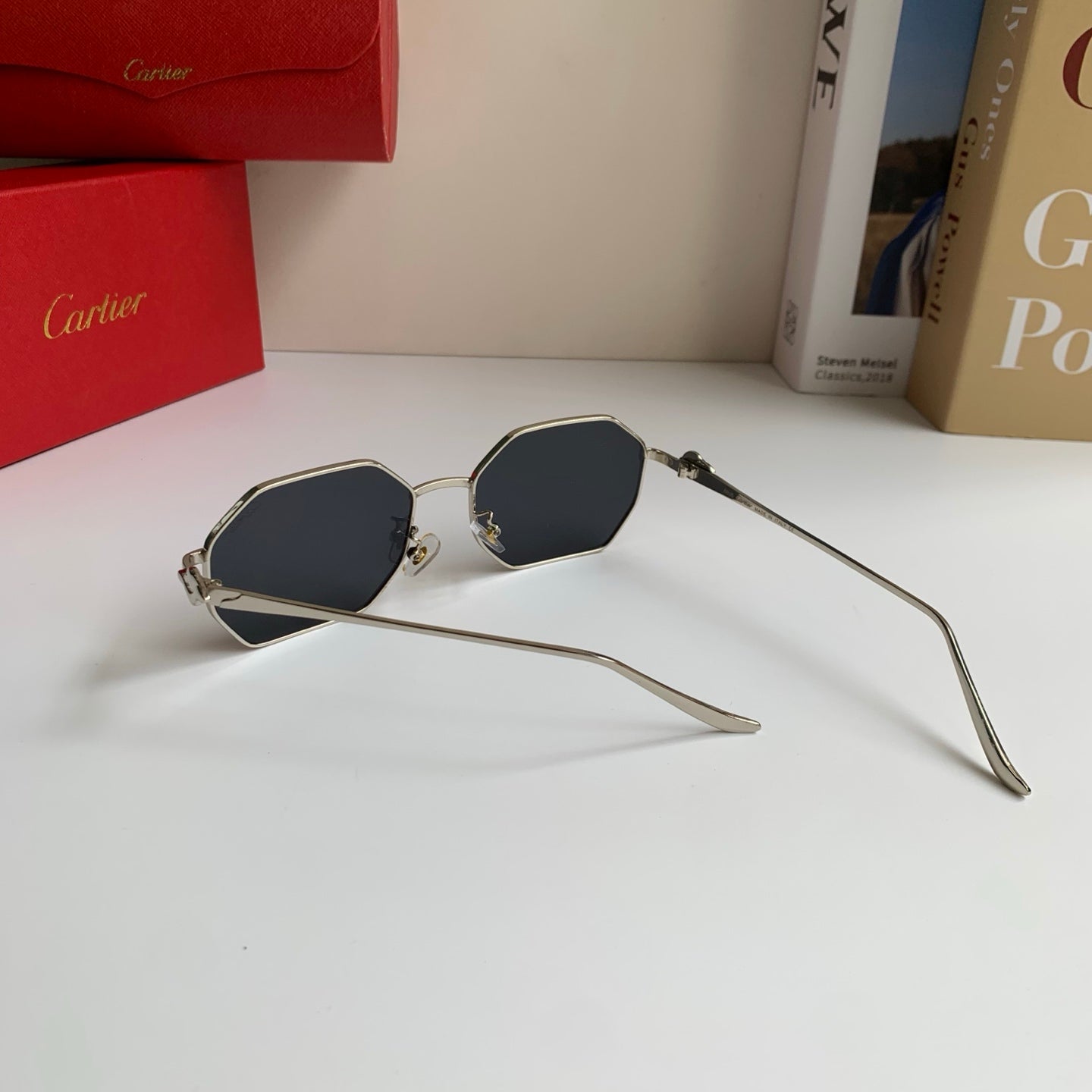 Cartier Metal Fashion Silver Lens Sunglasses for Men & Women - 372210 - detail image 8
