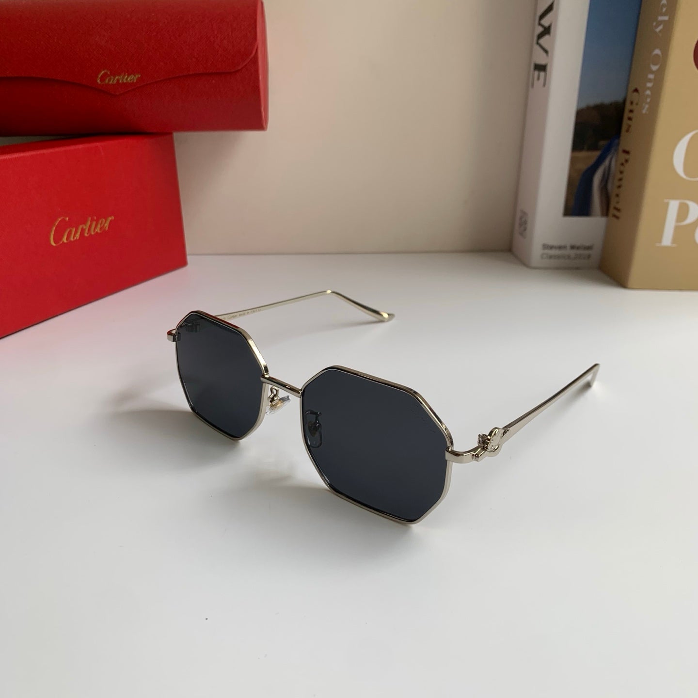 Cartier Metal Fashion Silver Lens Sunglasses for Men & Women - 372210 - detail image 2
