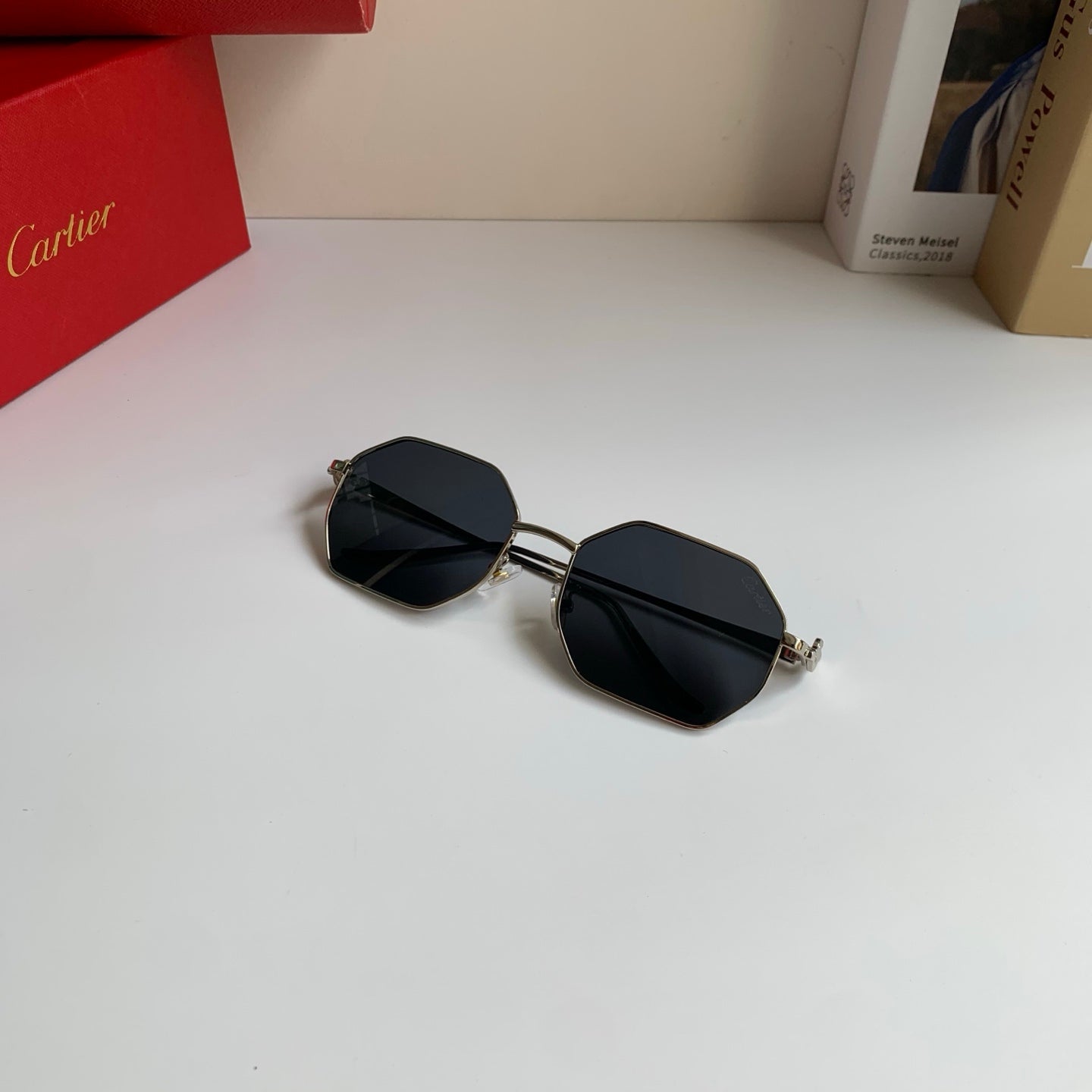 Cartier Metal Fashion Silver Lens Sunglasses for Men & Women - 372210 - detail image 4