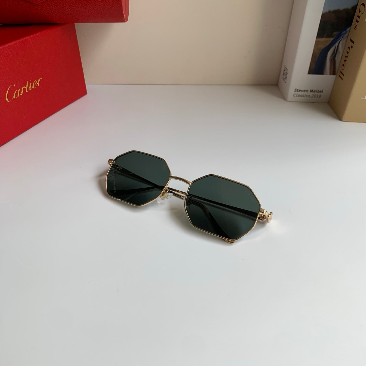 Cartier Metal Fashion Silver Lens Sunglasses for Men & Women - 372212 - detail image 4