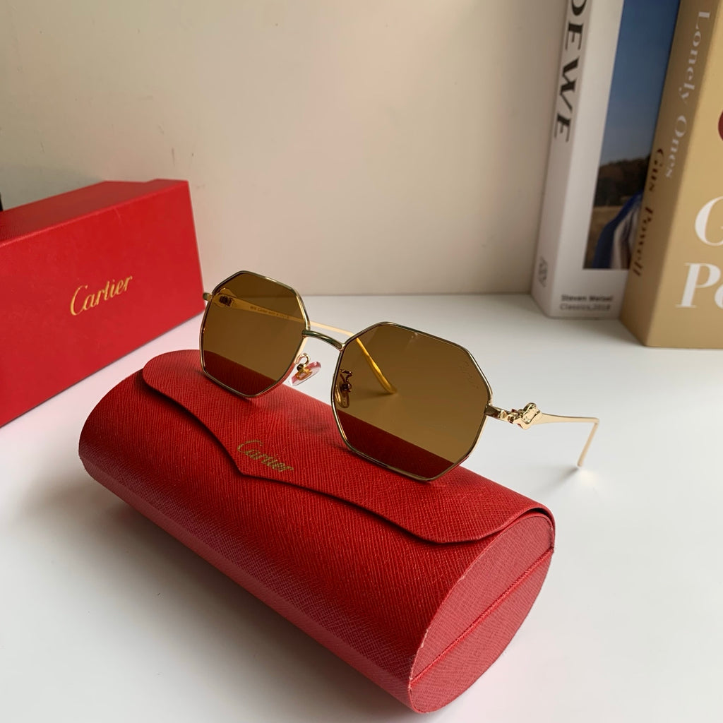 Cartier Metal Fashion Brown Lens Sunglasses for Men & Women - 372213 - detail image 5