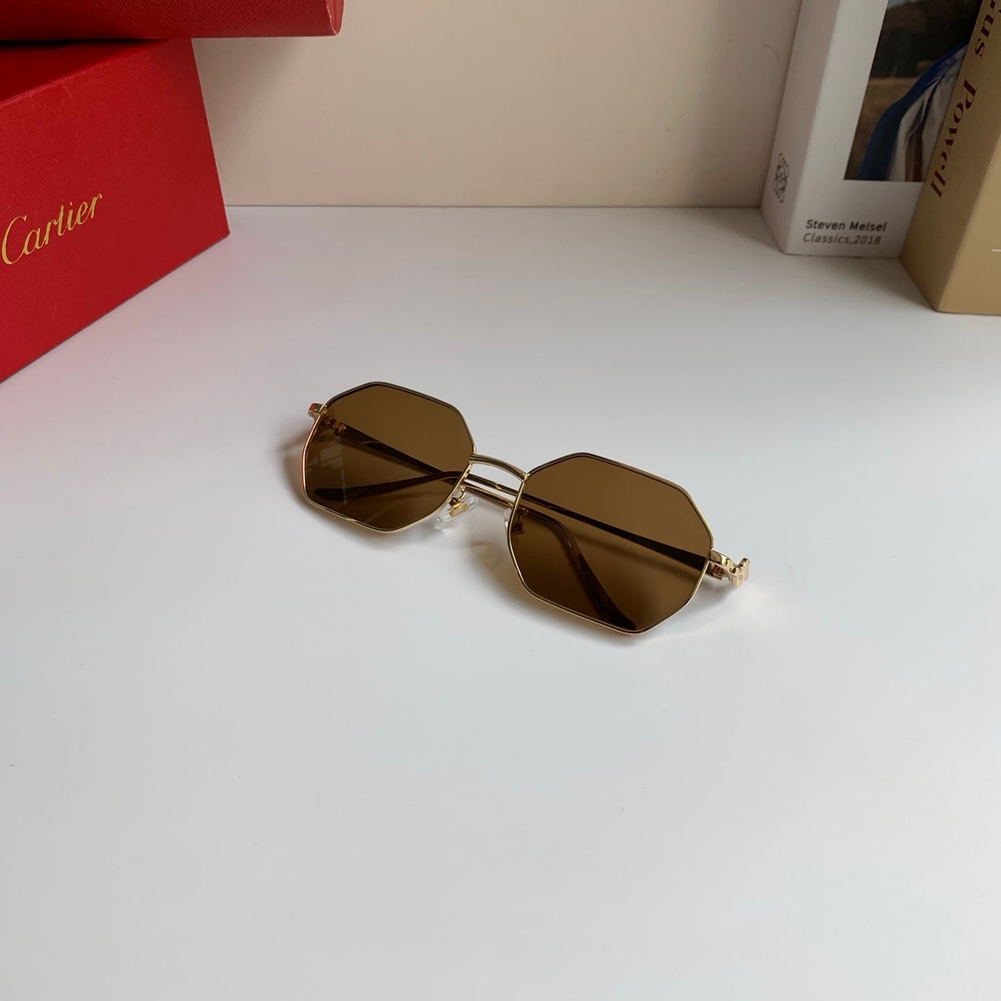 Cartier Metal Fashion Brown Lens Sunglasses for Men & Women - 372213 - detail image 4