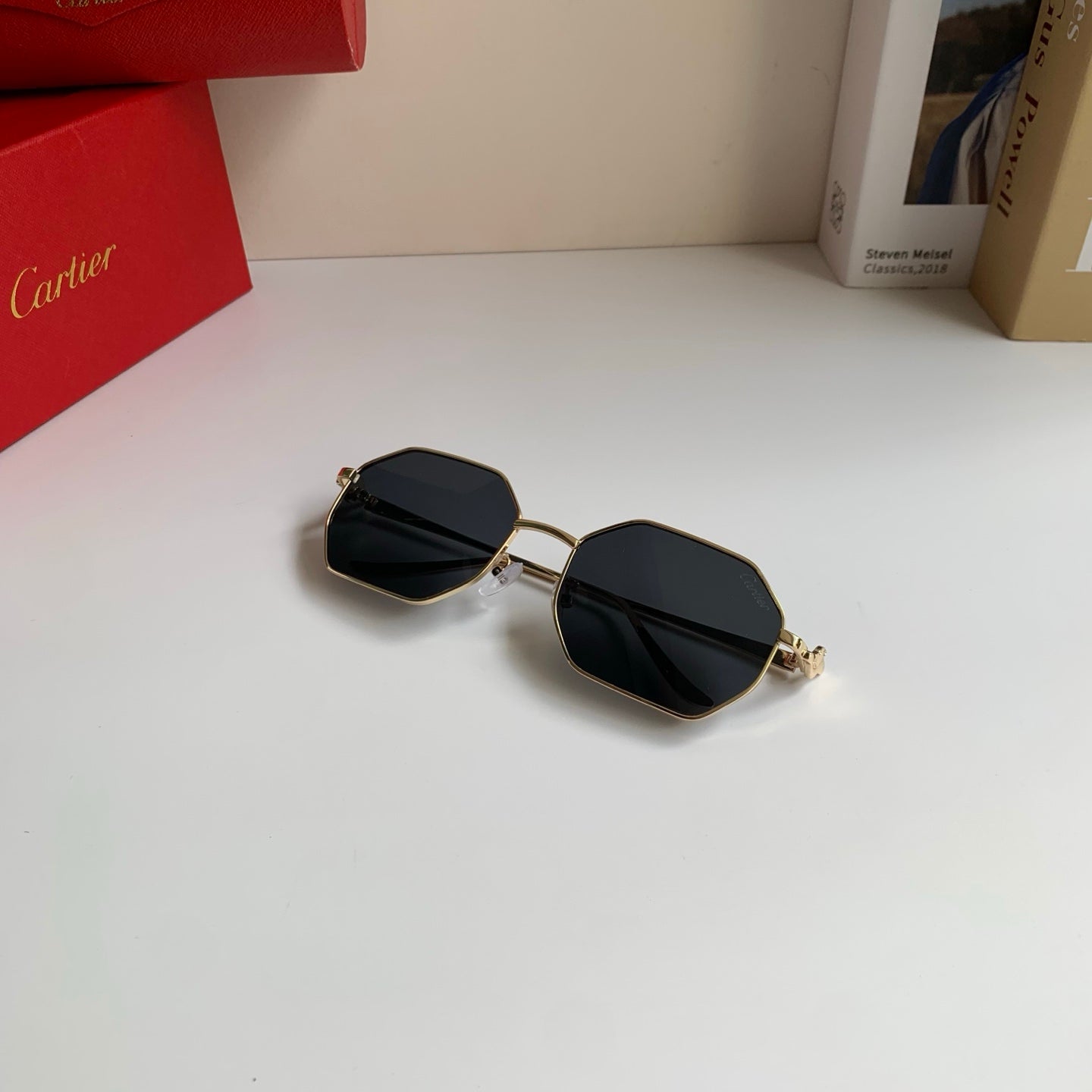 Cartier Metal Fashion Silver Lens Sunglasses for Men & Women - 372214 - detail image 3