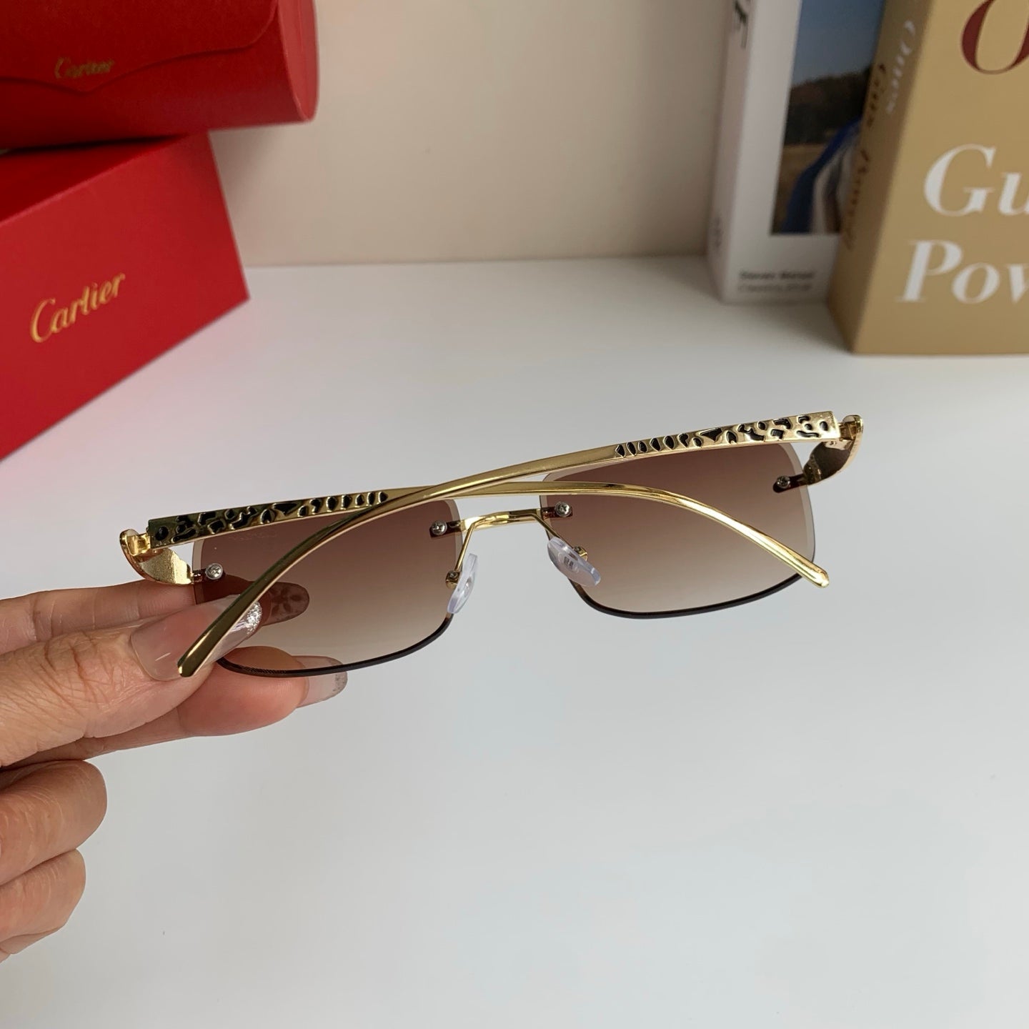 Cartier Square Silver Lens Sunglasses for Men & Women - 382851 - detail image 8