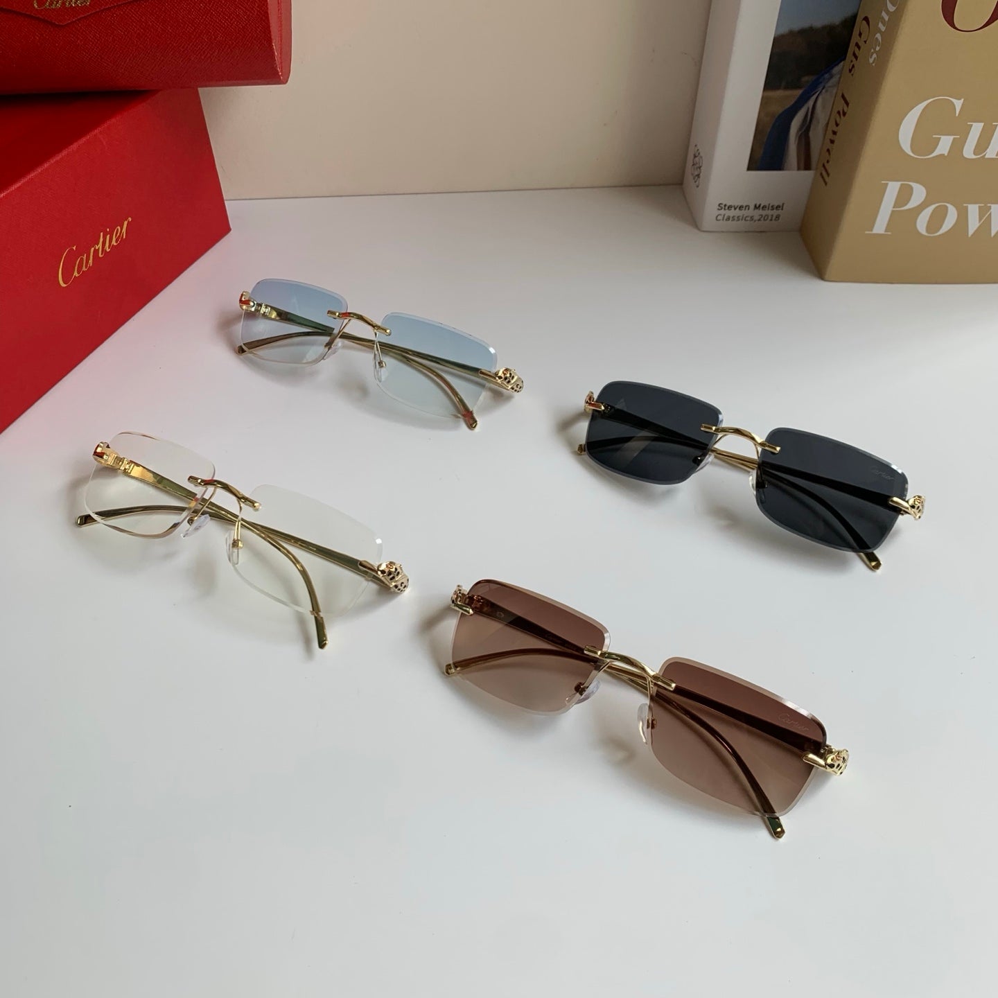 Cartier Square Silver Lens Sunglasses for Men & Women - 465883 - detail image 9