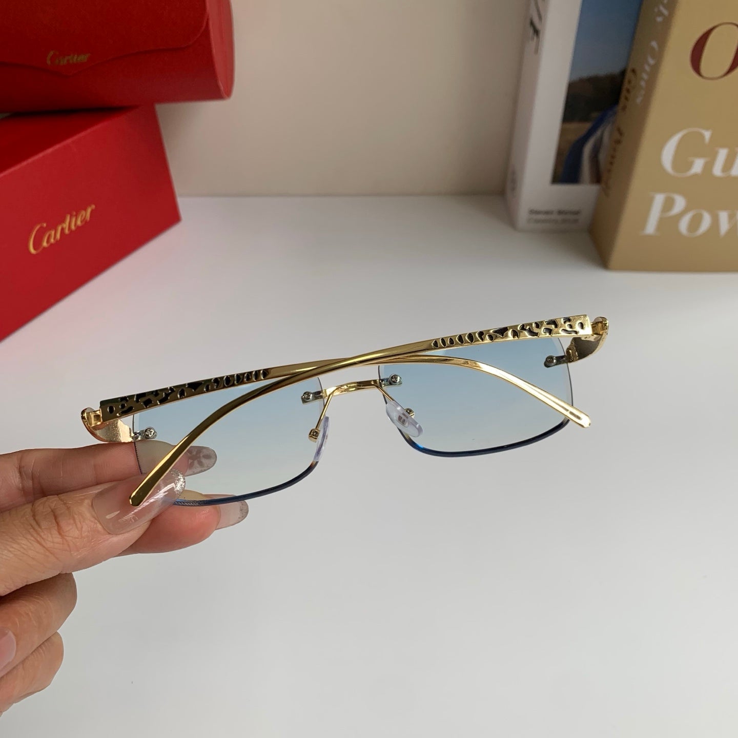 Cartier Square Silver Lens Sunglasses for Men & Women - 382853 - detail image 6