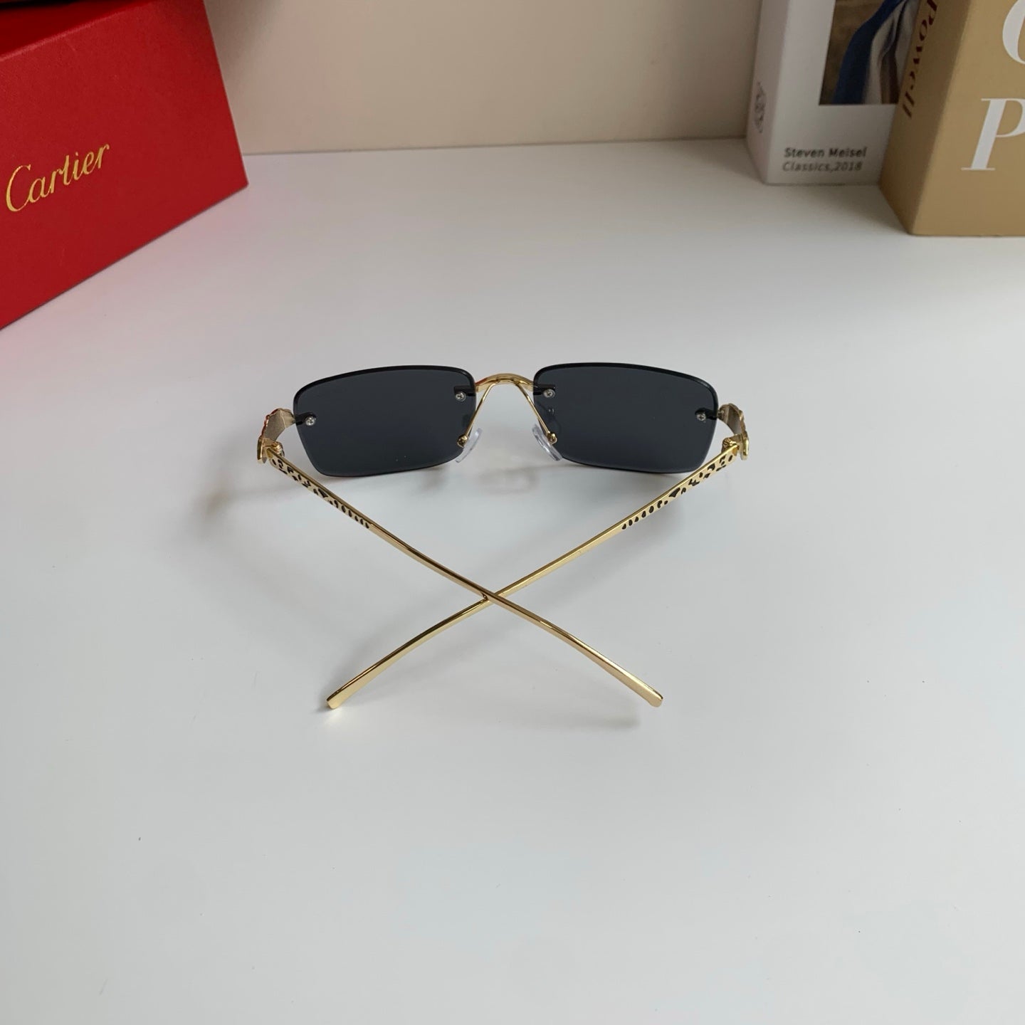 Cartier Square Silver Lens Sunglasses for Men & Women - 382854 - detail image 6