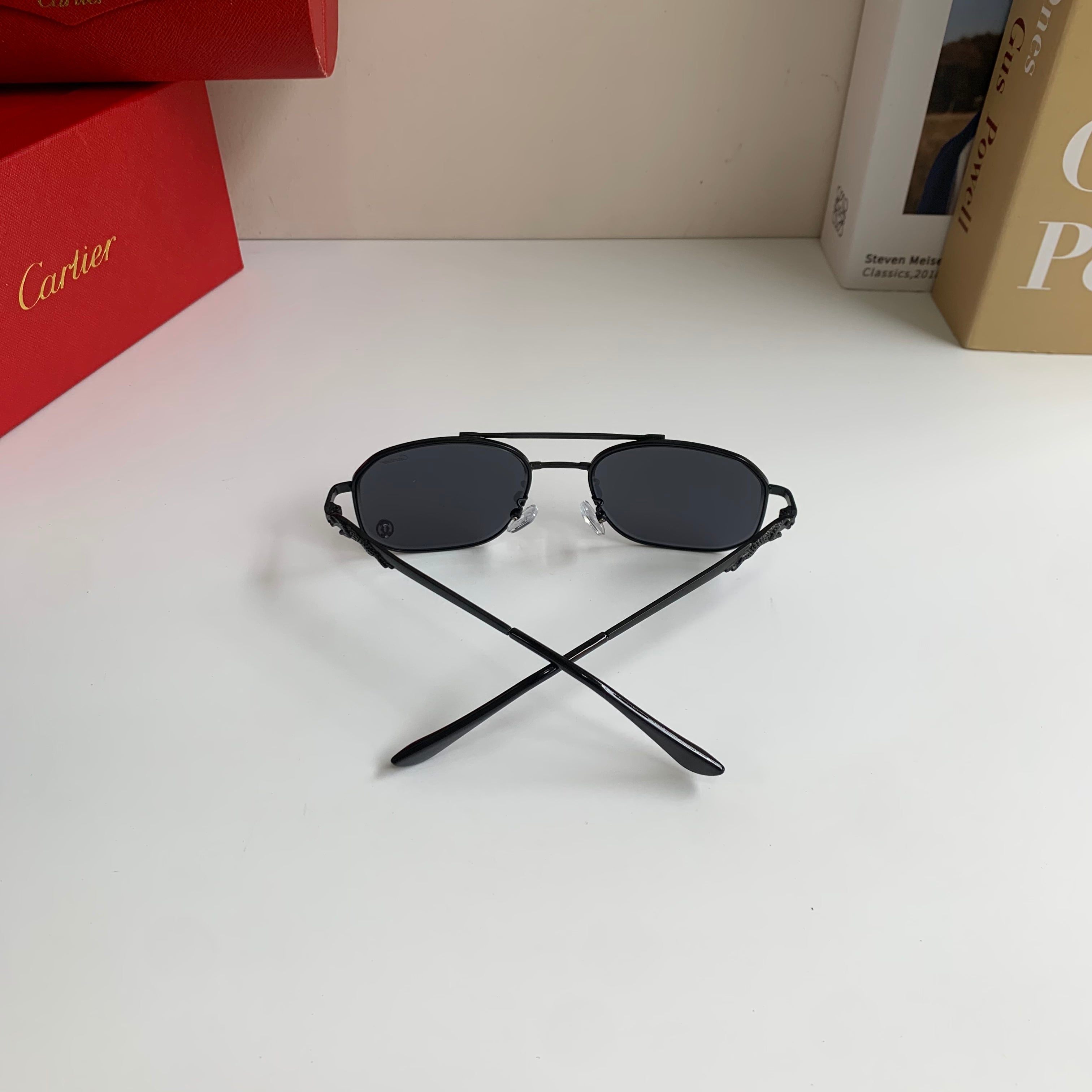 Cartier Metal Fashion Silver Lens Sunglasses for Men & Women - 382846 - detail image 6