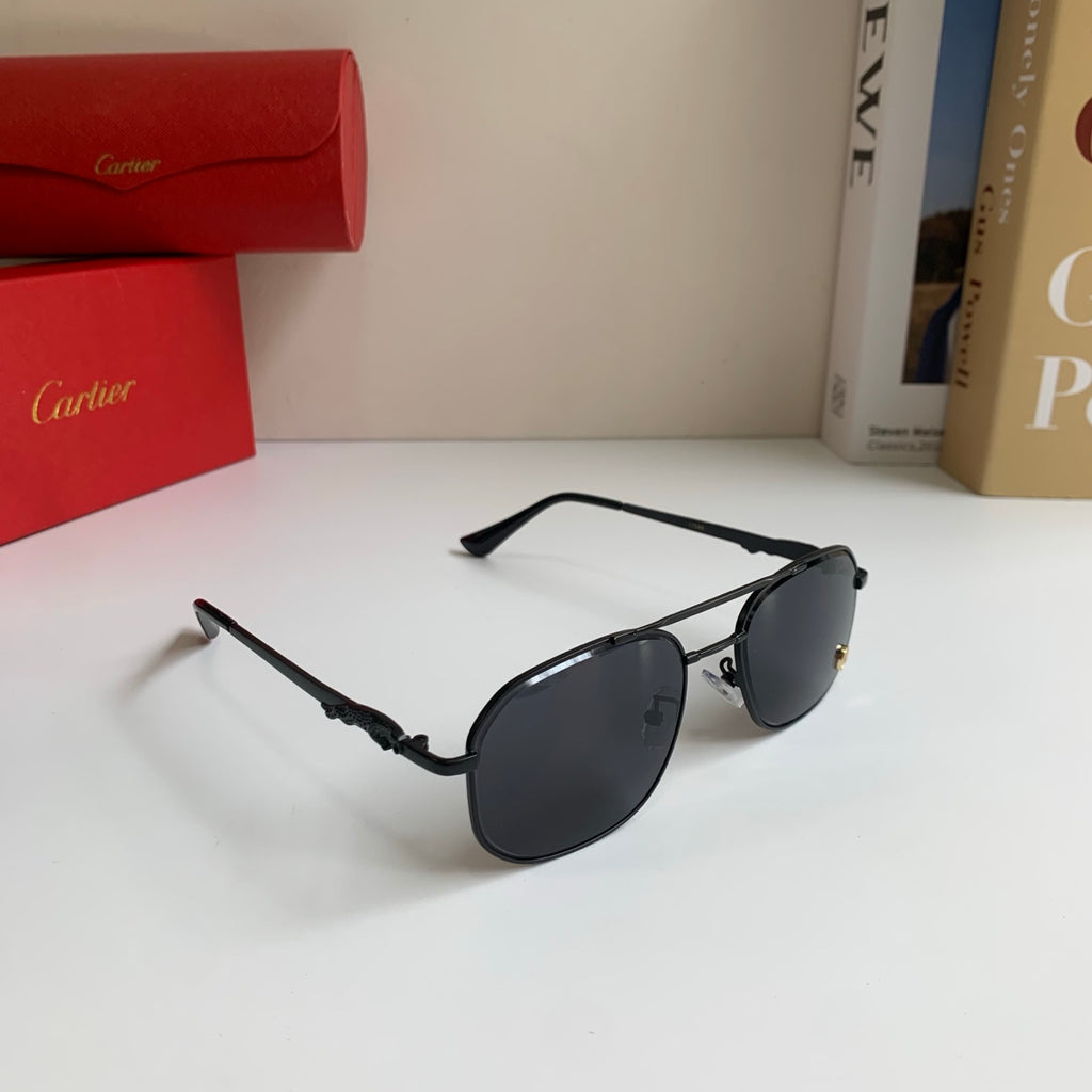 Cartier Metal Fashion Silver Lens Sunglasses for Men & Women - 382846